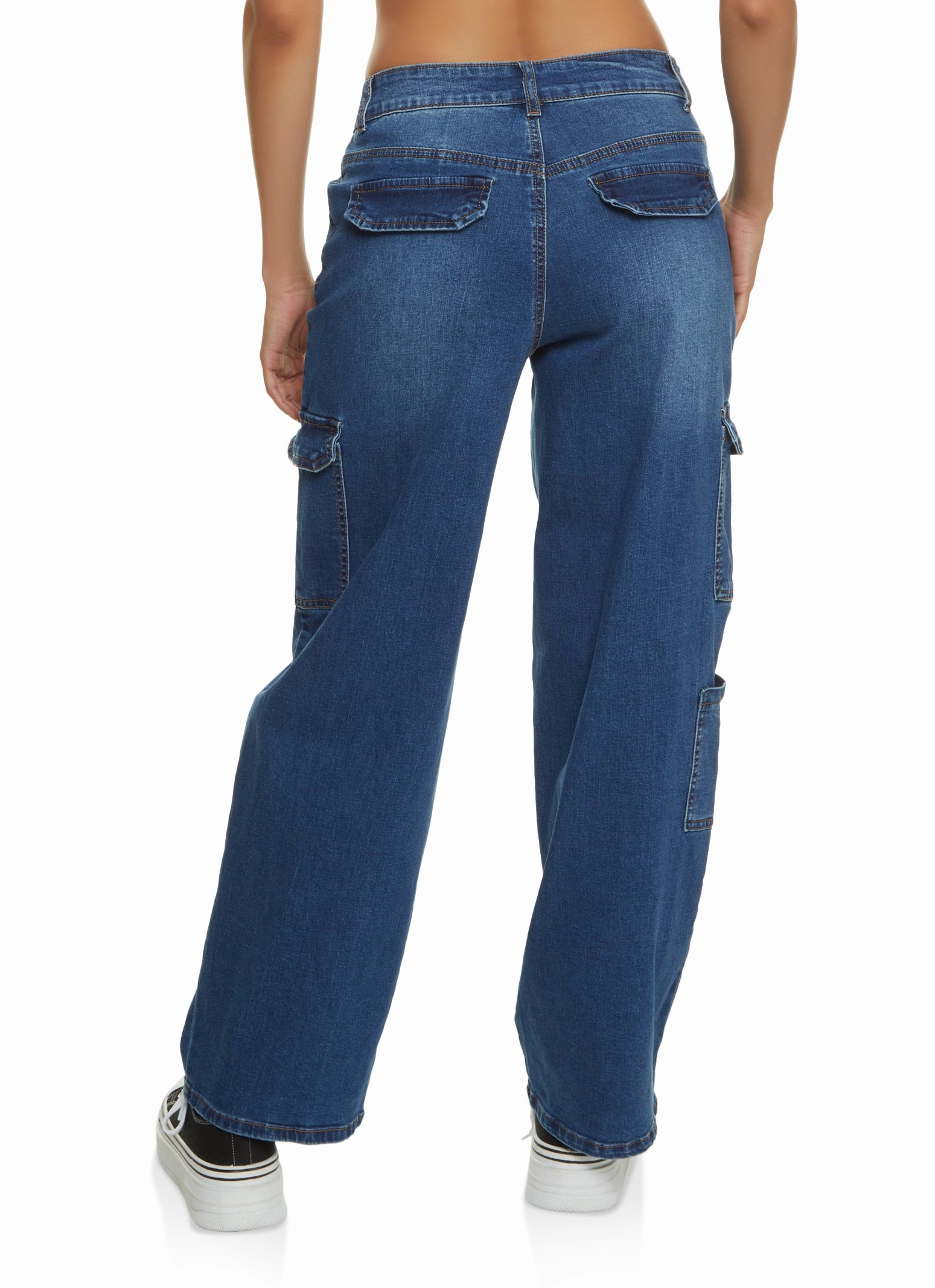 WAX Wide Leg Flap Pocket Cargo Jeans Traveler Gear Luxury Chill Style