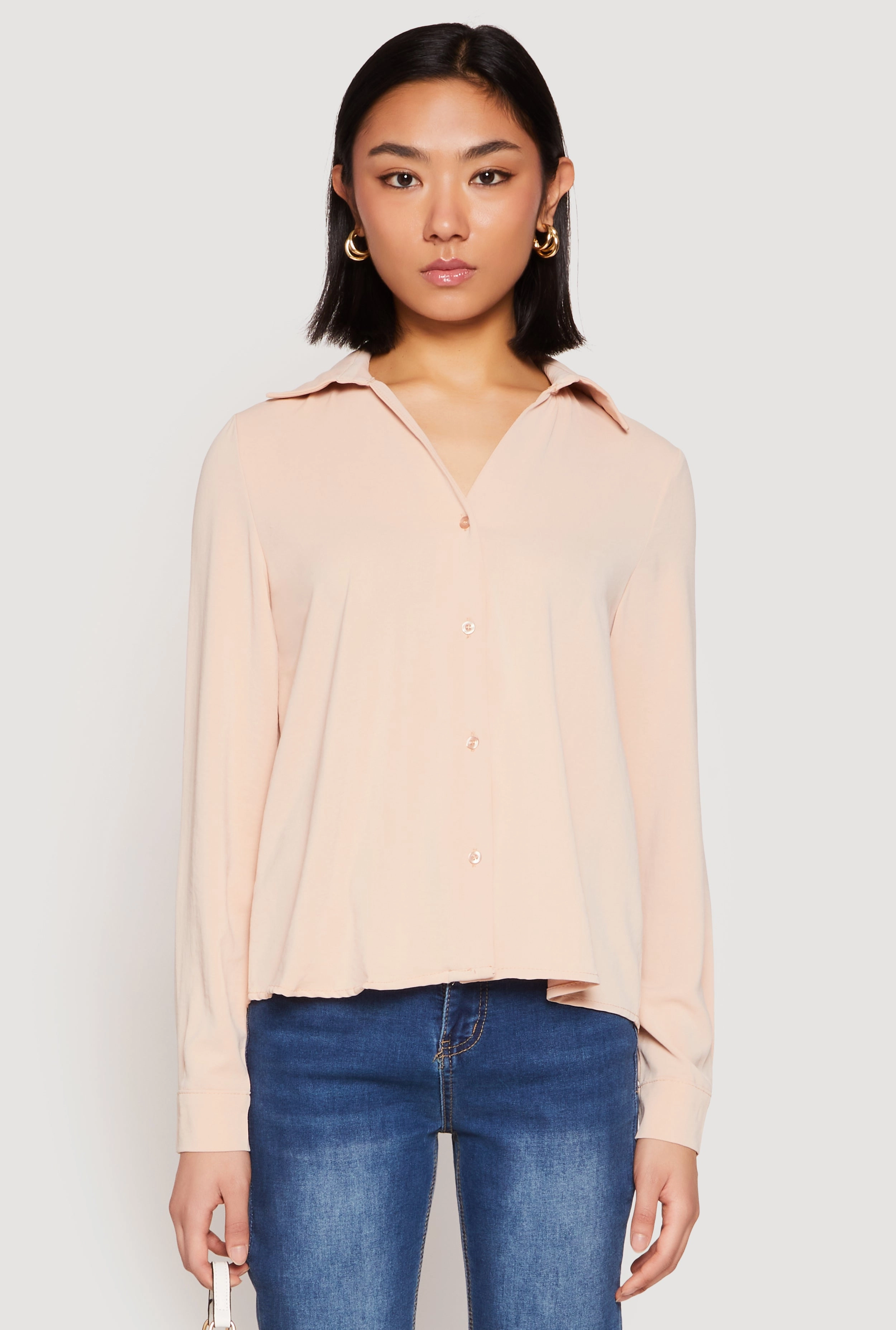 Group gift Music related Crepe Knit Button Front Shirt