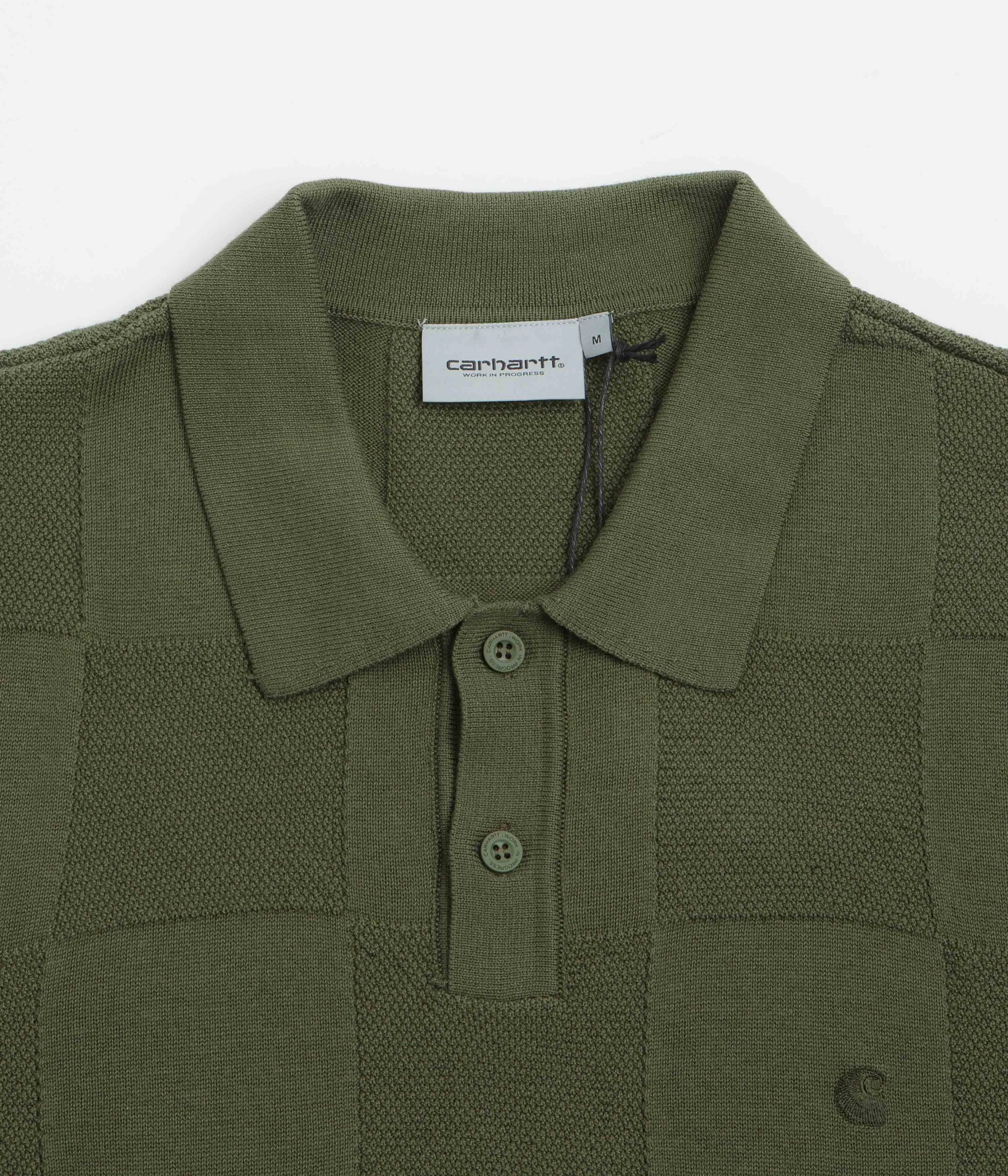 Carhartt Checker Polo Shirt - Dollar Green Non Chafe Seams Cozy Feel