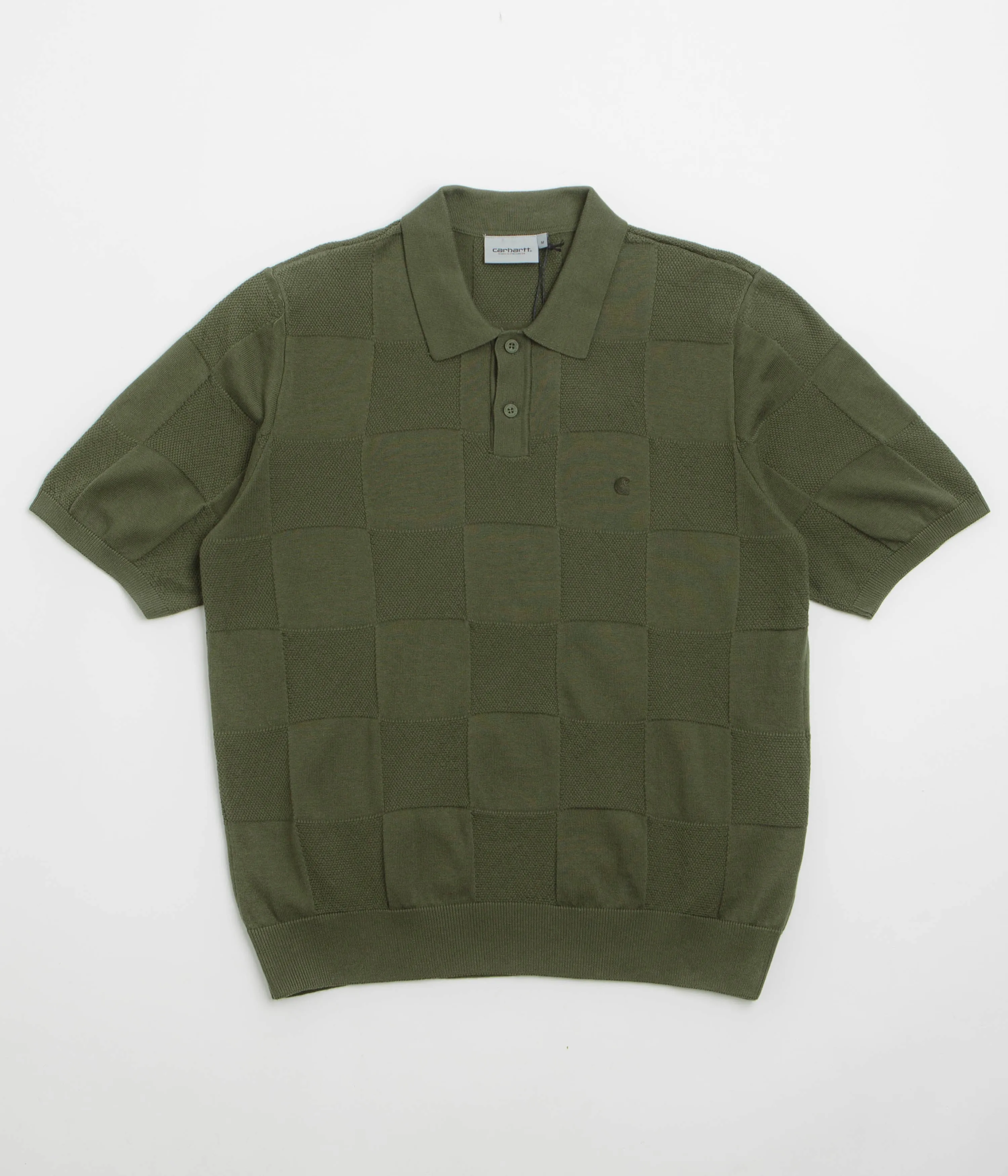 Fashion-Forward Day-To-Night Wear Carhartt Checker Polo Shirt - Dollar Green
