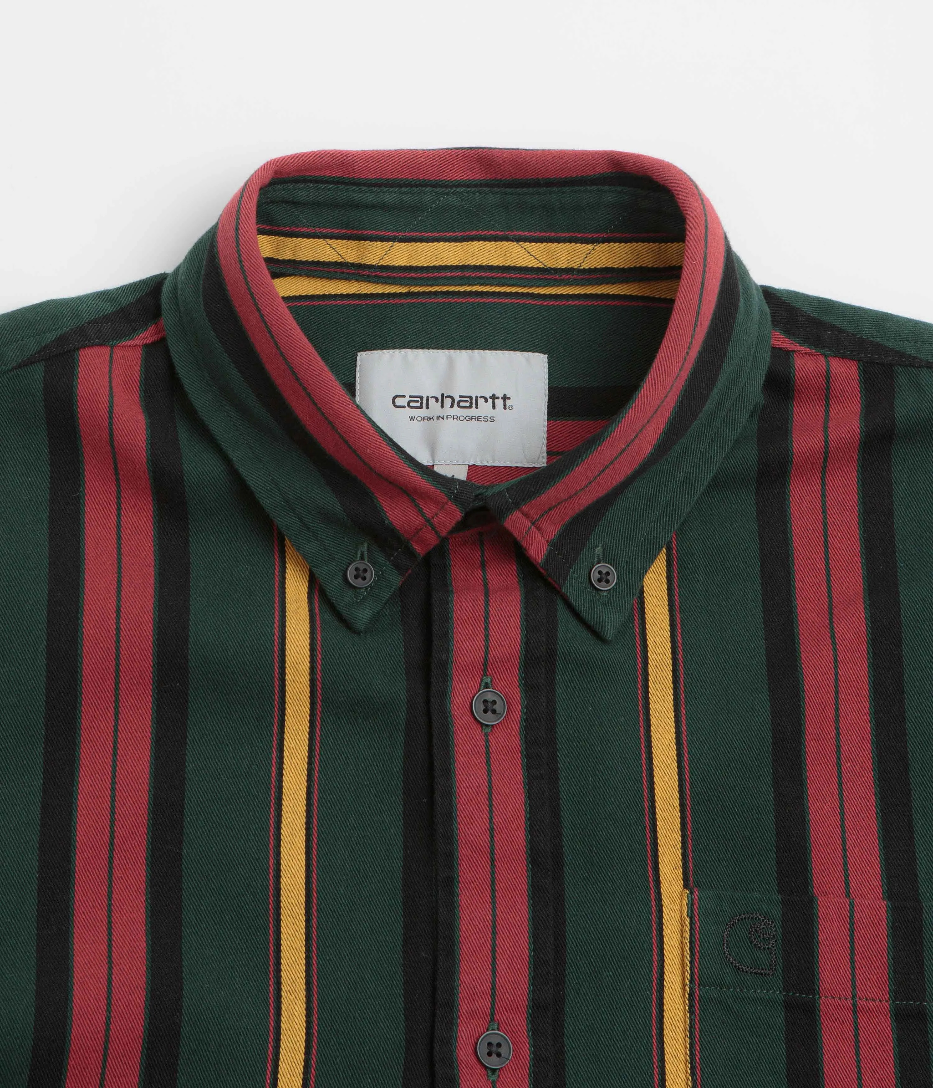 Carhartt Jarrell Short Sleeve Shirt - Jarrell Stripe / Conifer / Black Spring Break