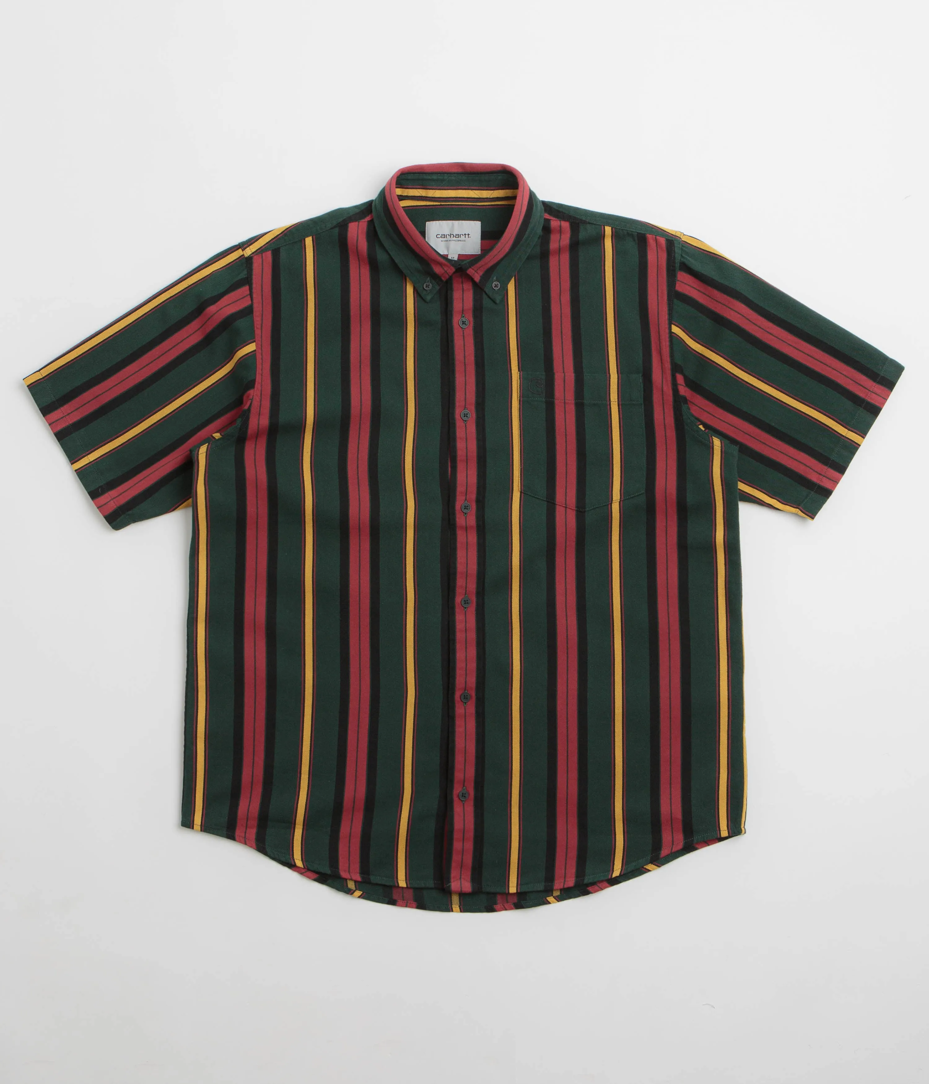 Edgy Design Carhartt Jarrell Short Sleeve Shirt - Jarrell Stripe / Conifer / Black