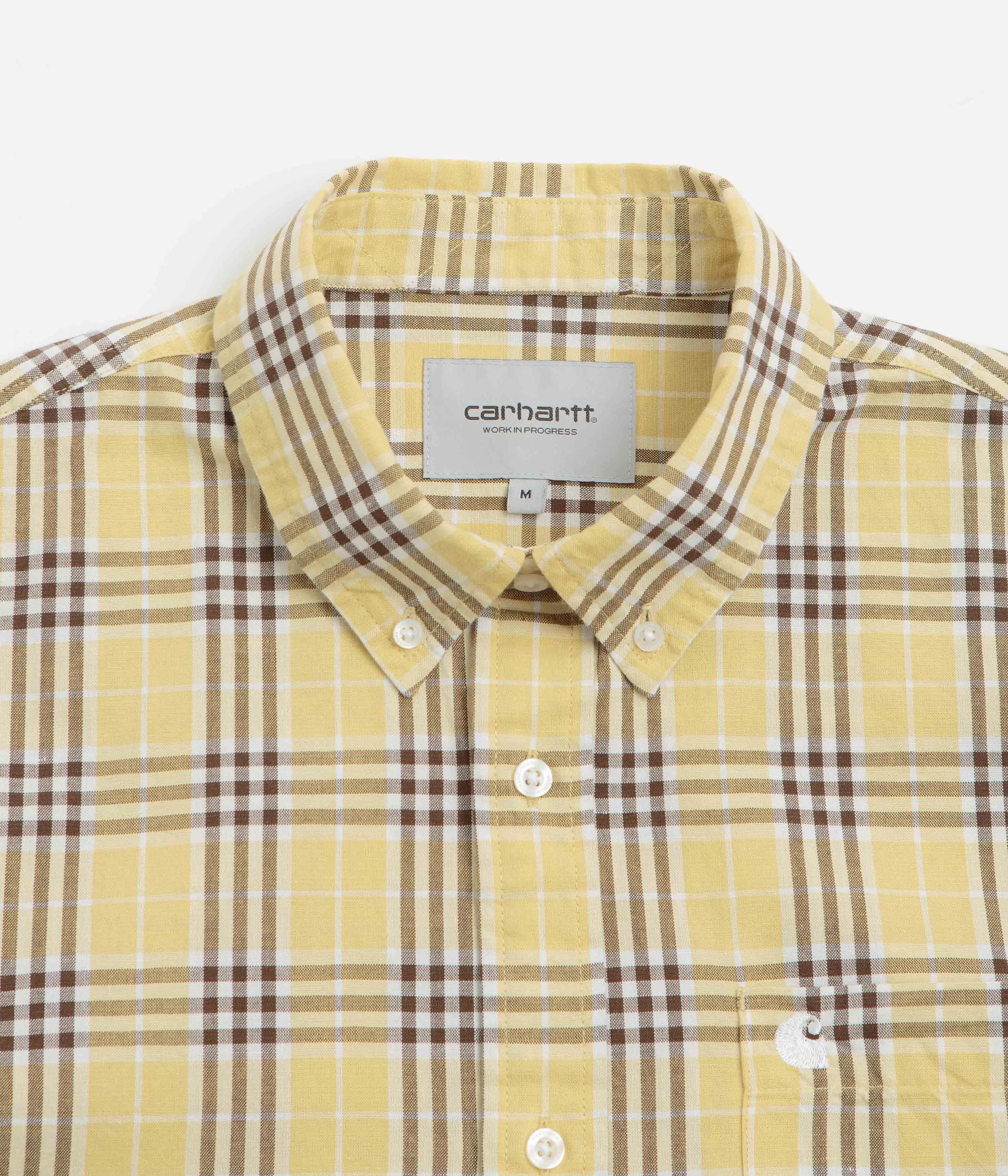 Neutral Tones Carhartt Niven Short Sleeve Shirt - Niven Check / Straw / Wax