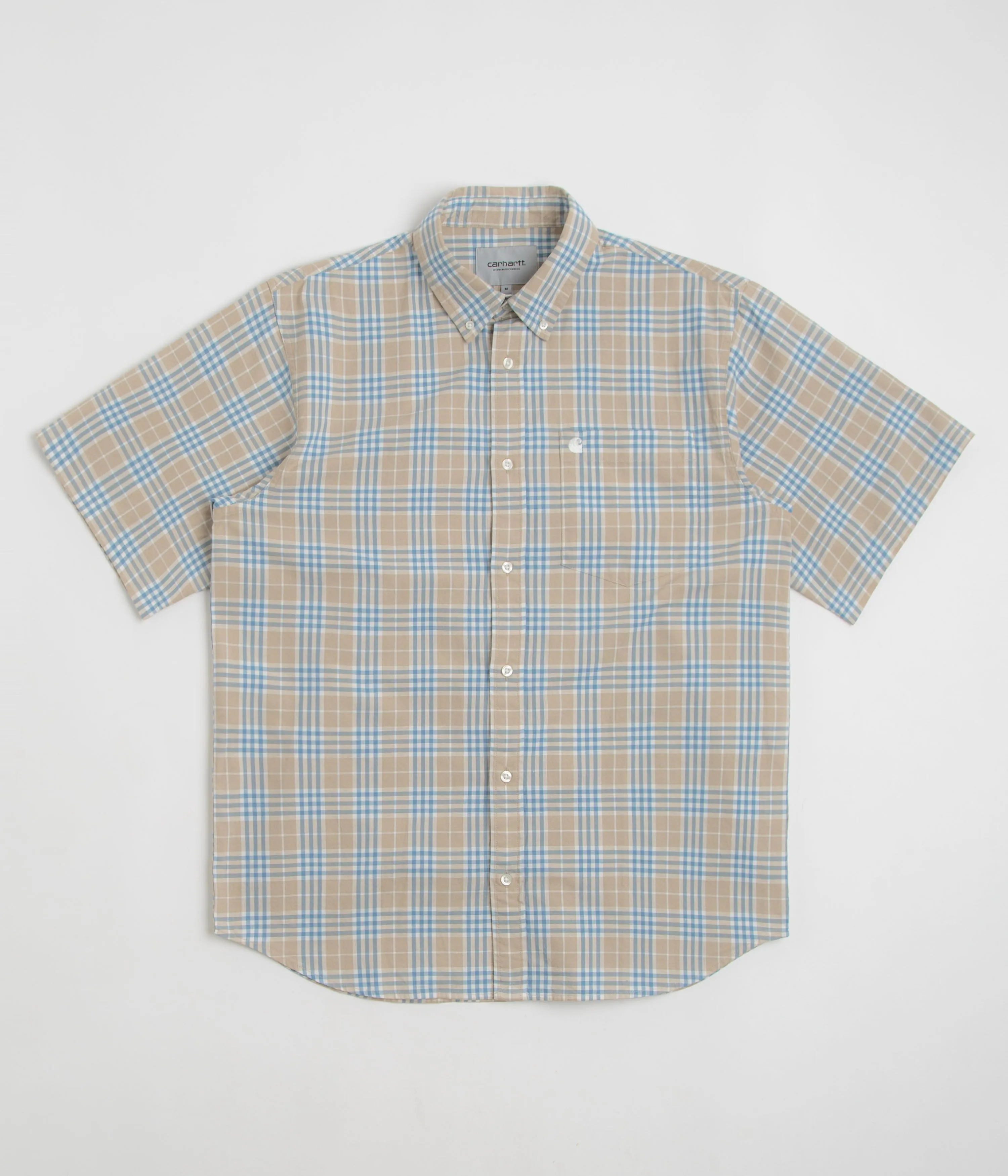 Laser Cut Edge Detail Brunch Outfit Carhartt Niven Short Sleeve Shirt - Niven Check / Wall / Wax