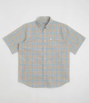 Laser Cut Edge Detail Brunch Outfit Carhartt Niven Short Sleeve Shirt - Niven Check / Wall / Wax