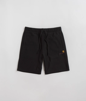 Carhartt American Script Sweat Shorts - Black Low Profile Zipper Anti Slip Waistband