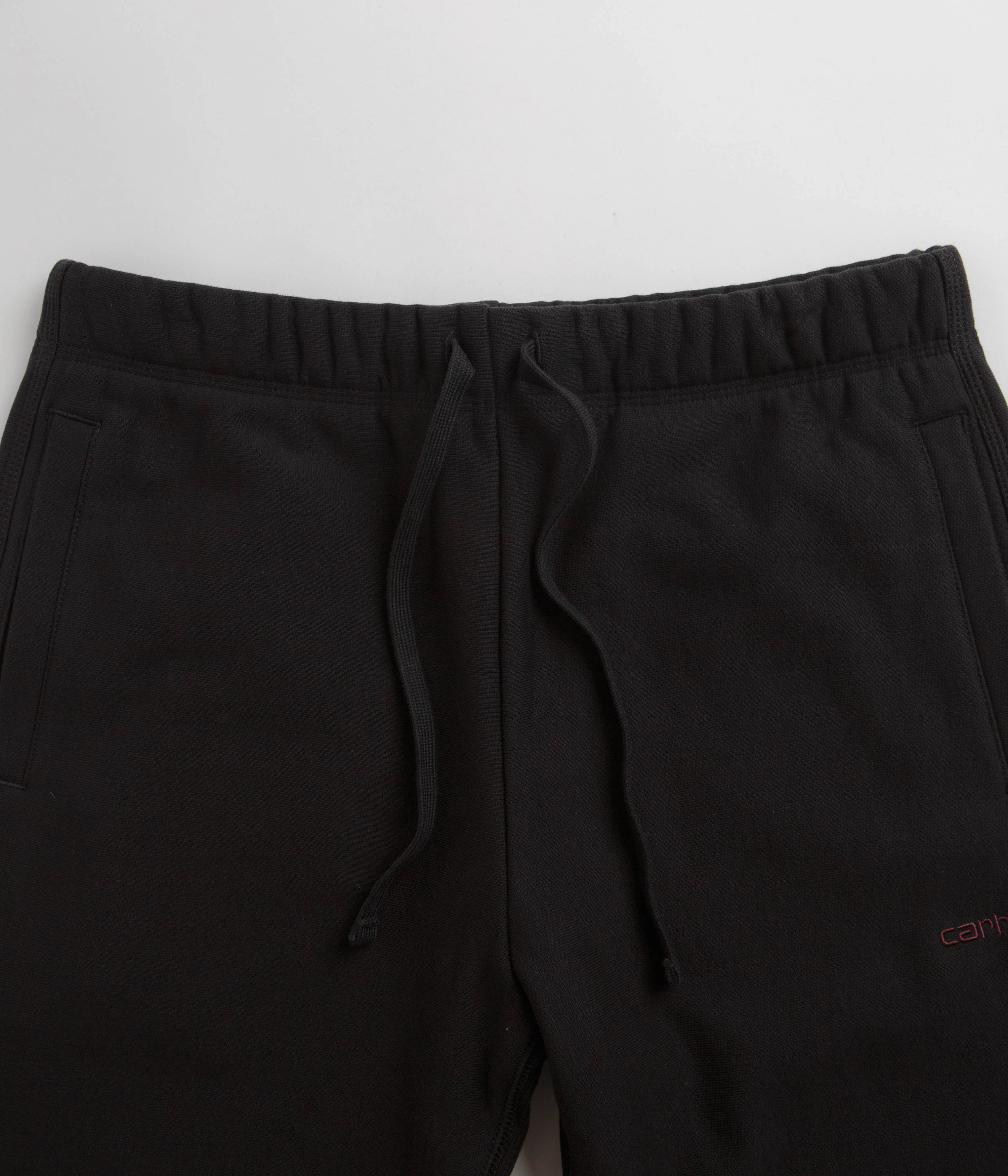 Carhartt American Script Sweat Shorts - Black Durable Weave Fabric Outdoor Style