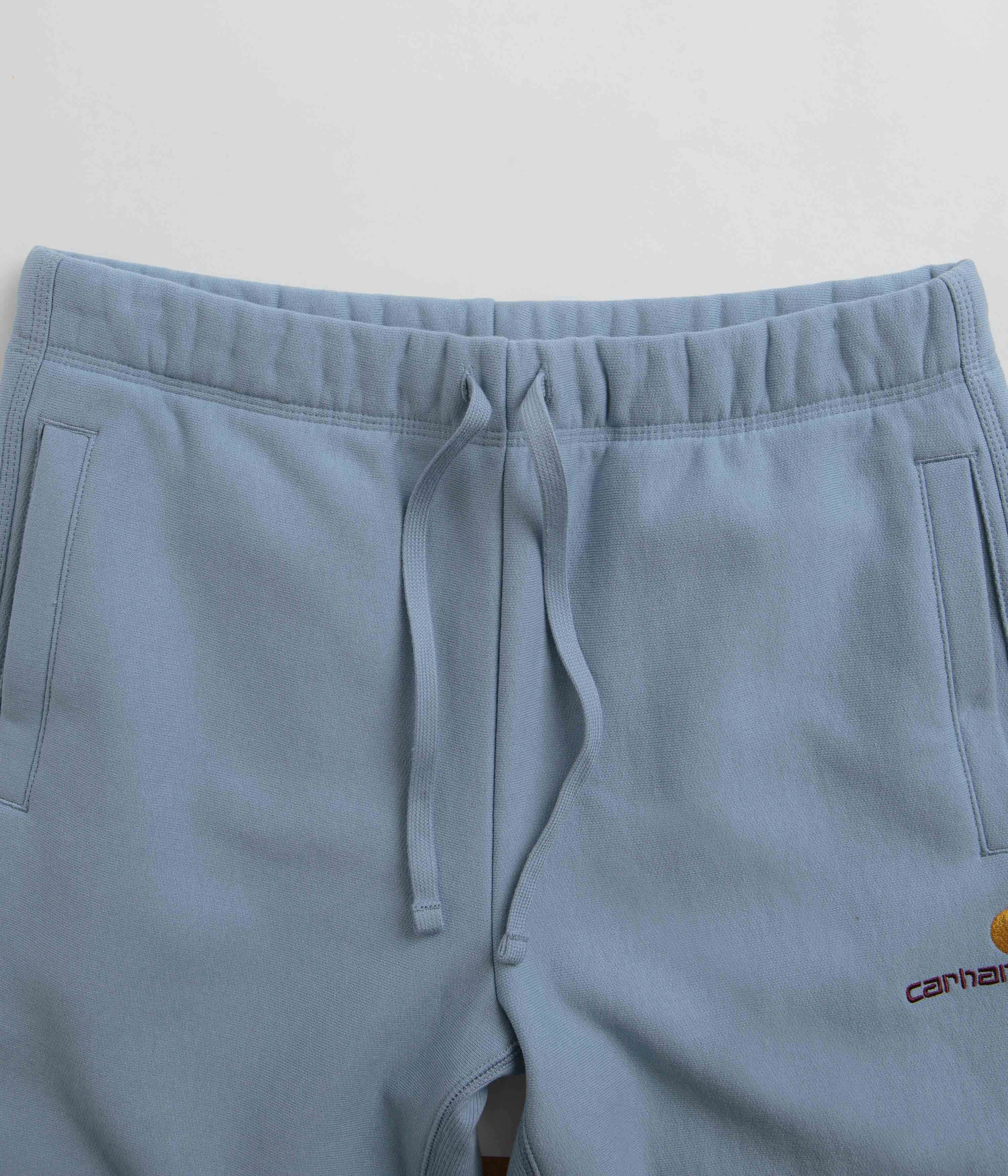 Lightweight Construction Carhartt American Script Sweat Shorts - Frosted Blue