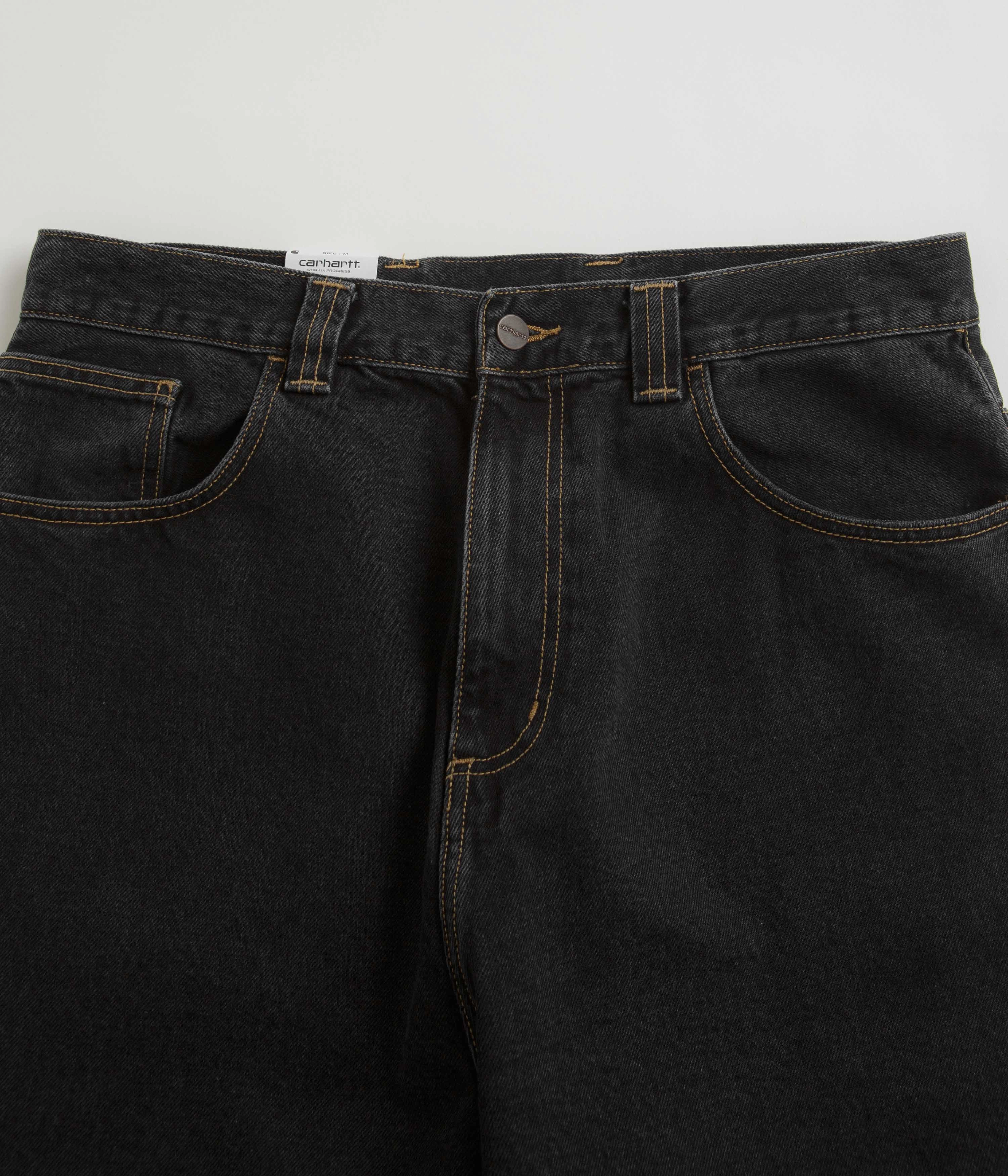 Carhartt Brandon Denim Pants - Black Stone Wash Perfect Fit Modern Utility