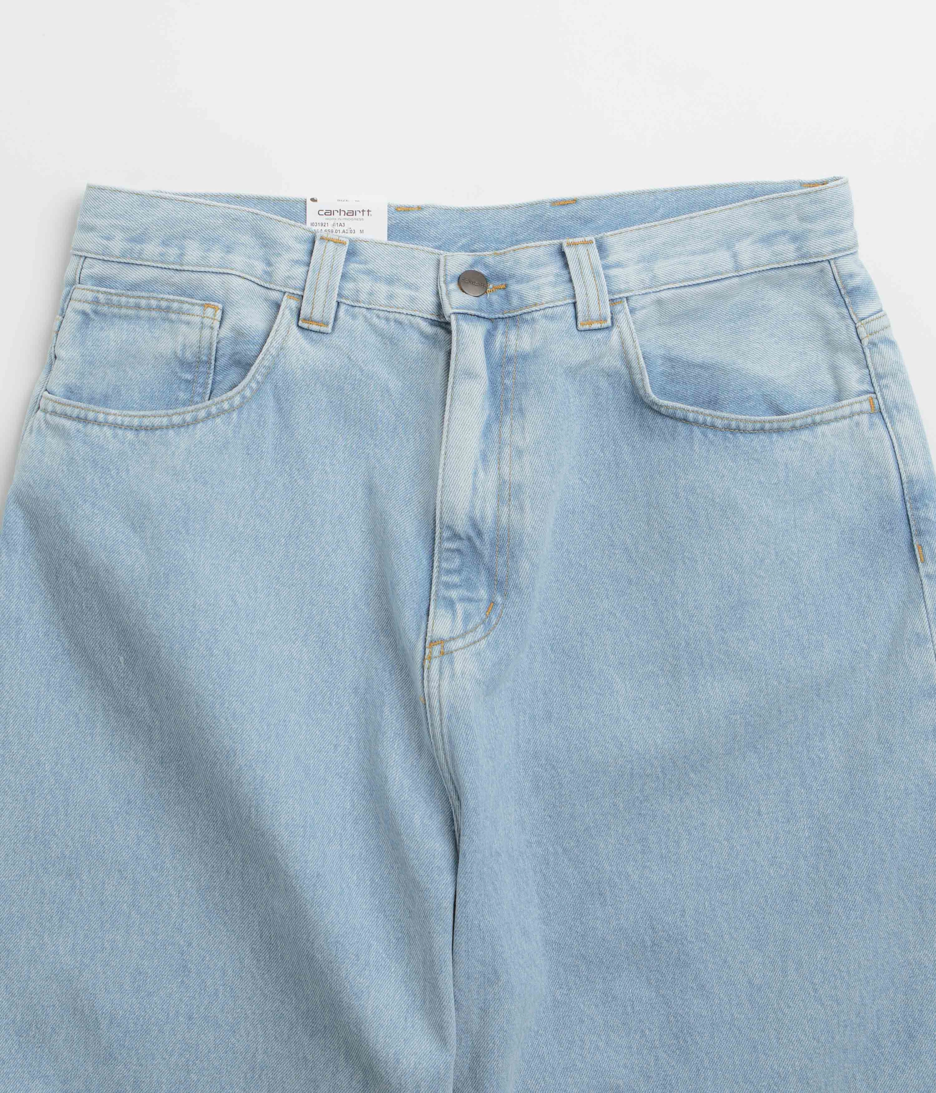 Carhartt Brandon Shorts - Blue Heavy Stone Bleach Port Pocket Design Everyday Ease