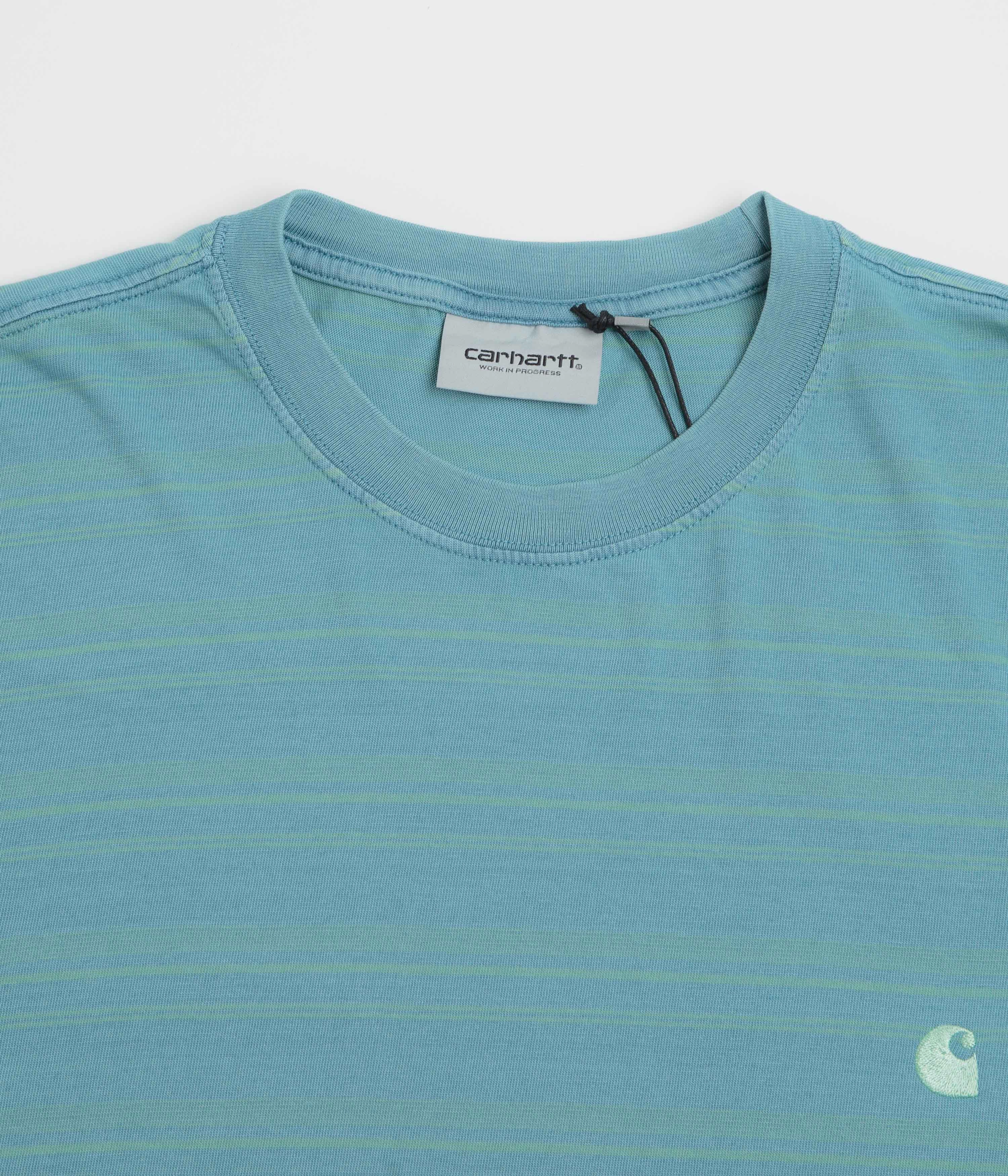 Carhartt Brodine T-Shirt - Brodine Stripe / Saguaro suitable for all genders