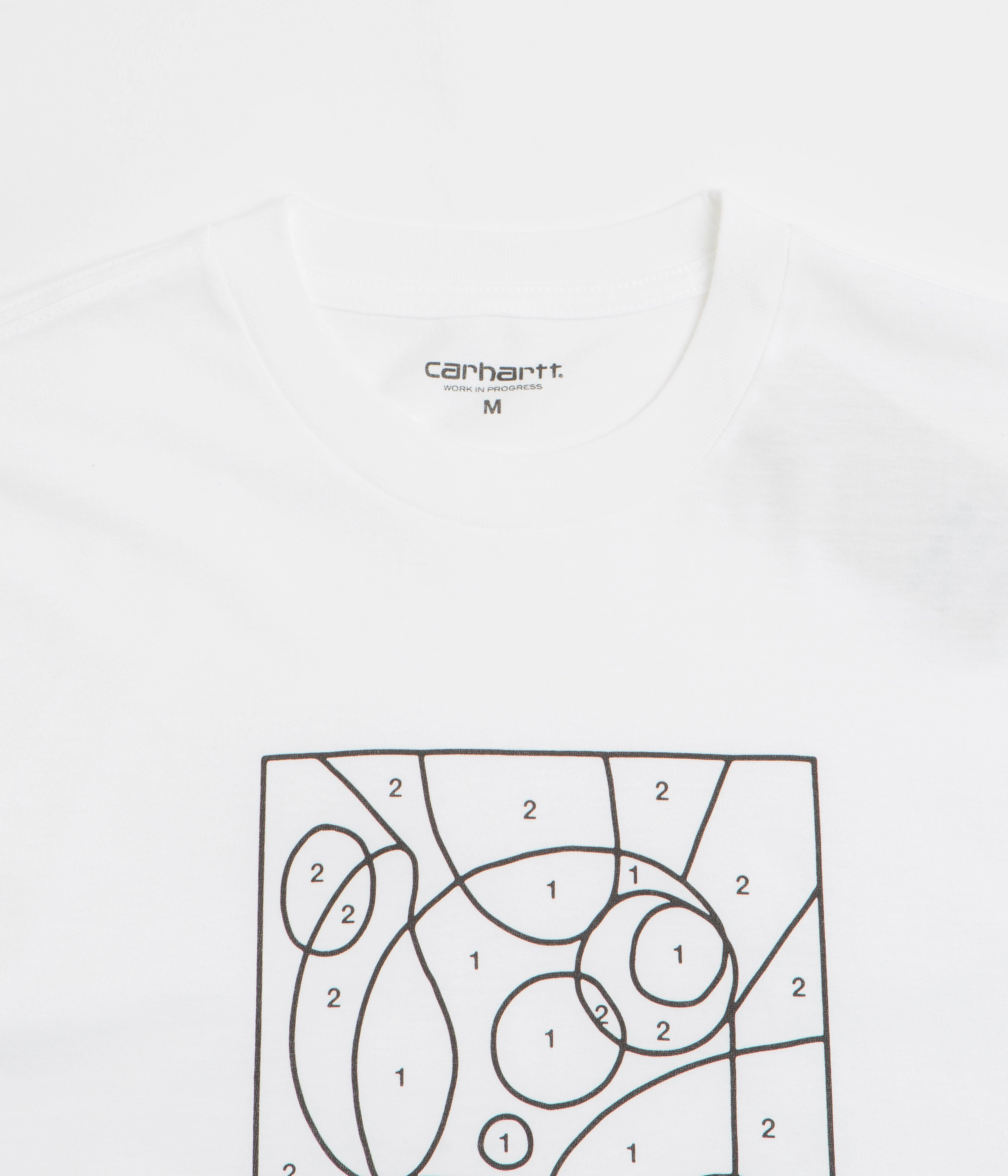 Carhartt By The Numbers T-Shirt - White / Black Layered Collar Structure sporty wear