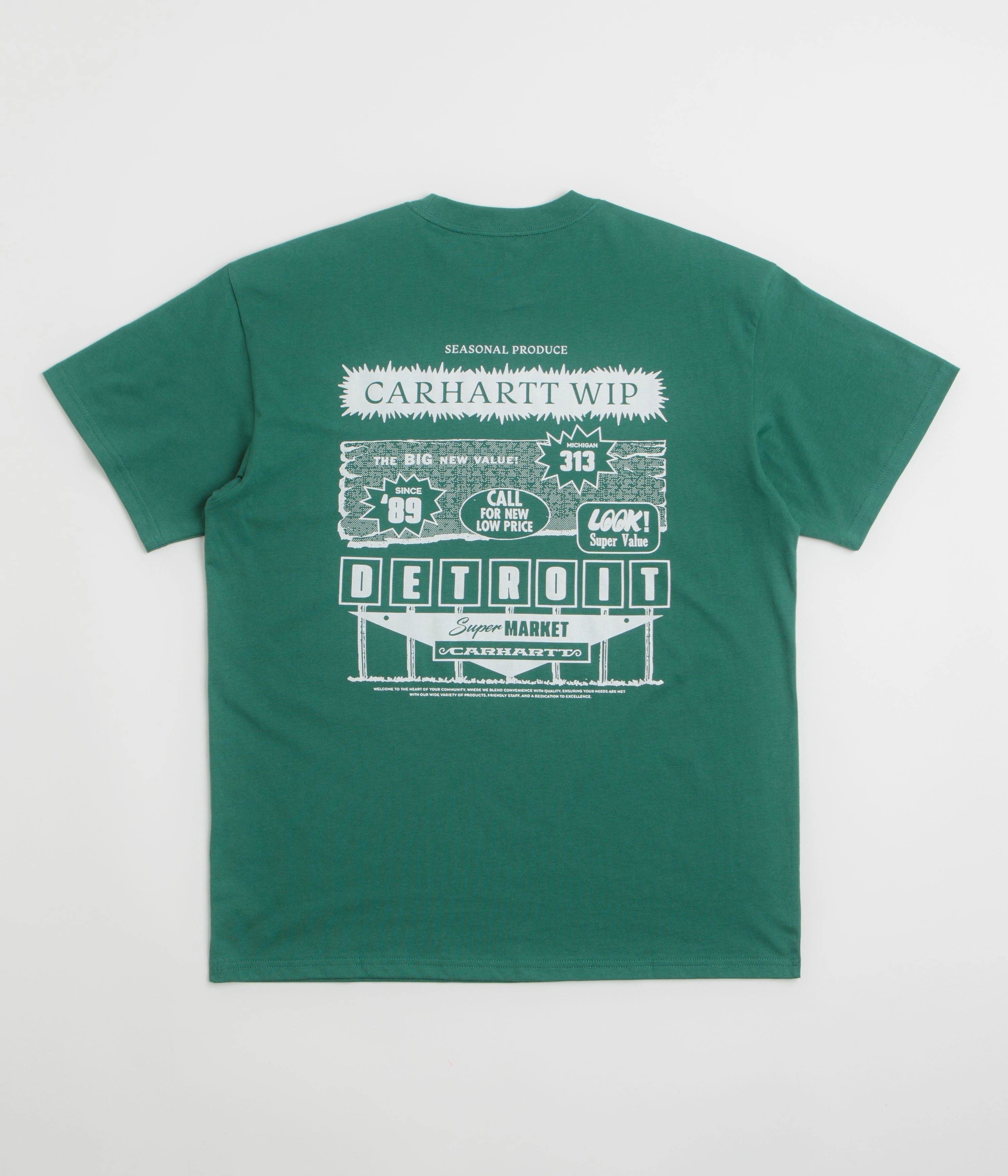 Breathable Fit Wear Versatile Fashion Carhartt Catalogue T-Shirt - Rainforest / White