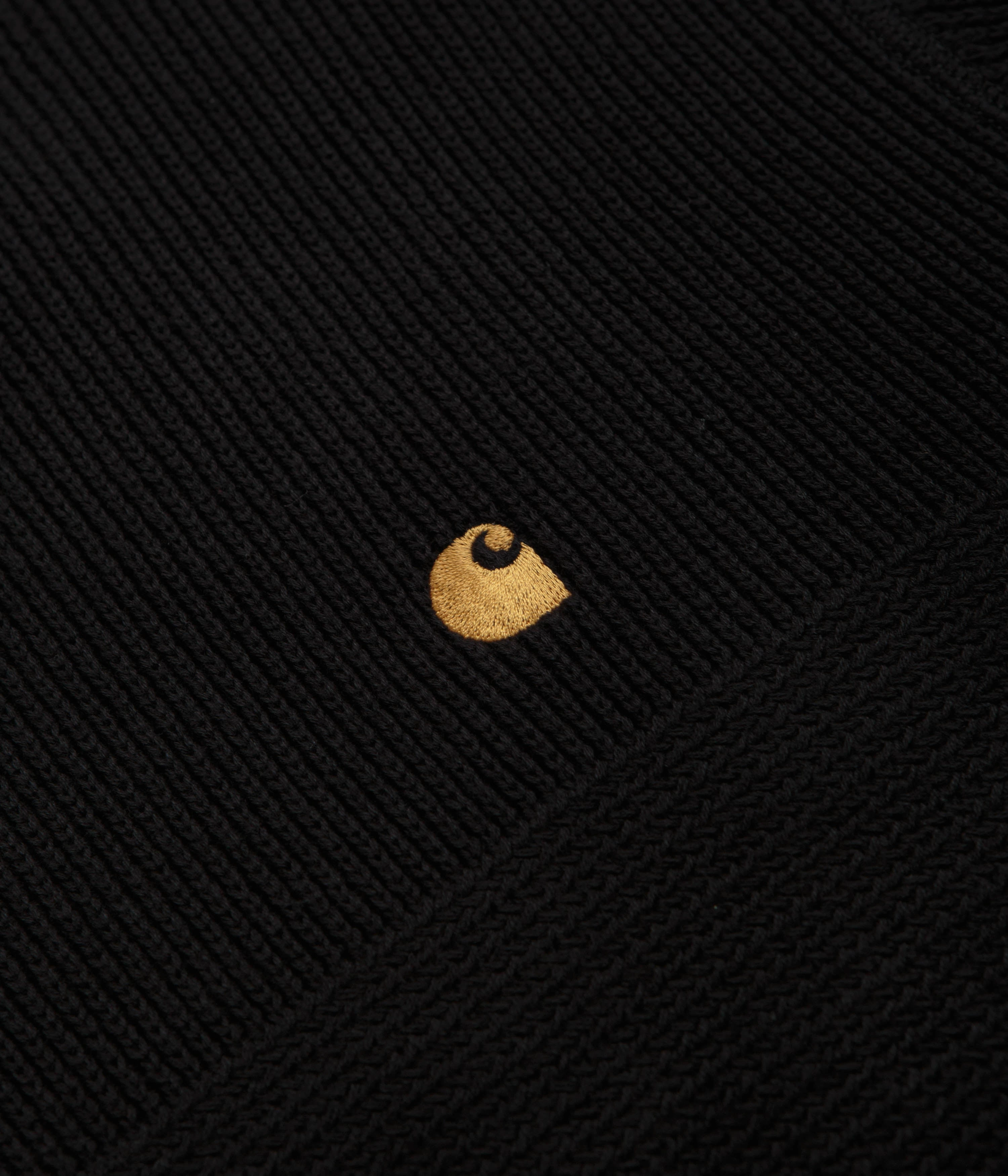 Snug Fit Knit Carhartt Chane Crewneck Sweatshirt - Black / Gold