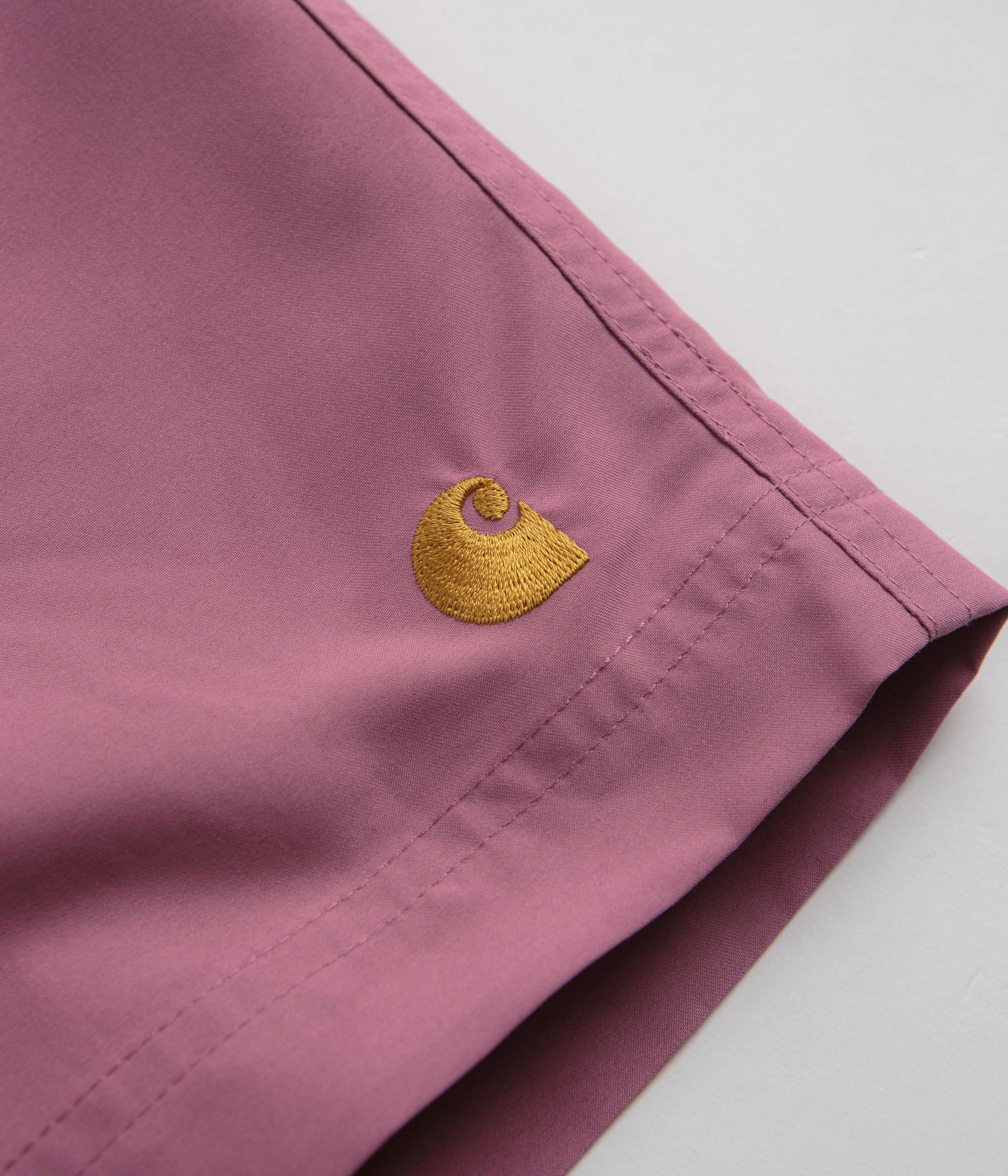 Perfect Style Bold colors Carhartt Chase Swim Trunks - Magenta / Gold