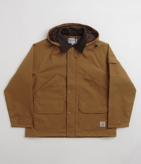 Belted Style Eco Friendly Production Carhartt Clarton Jacket - Hamilton Brown / Tobacco