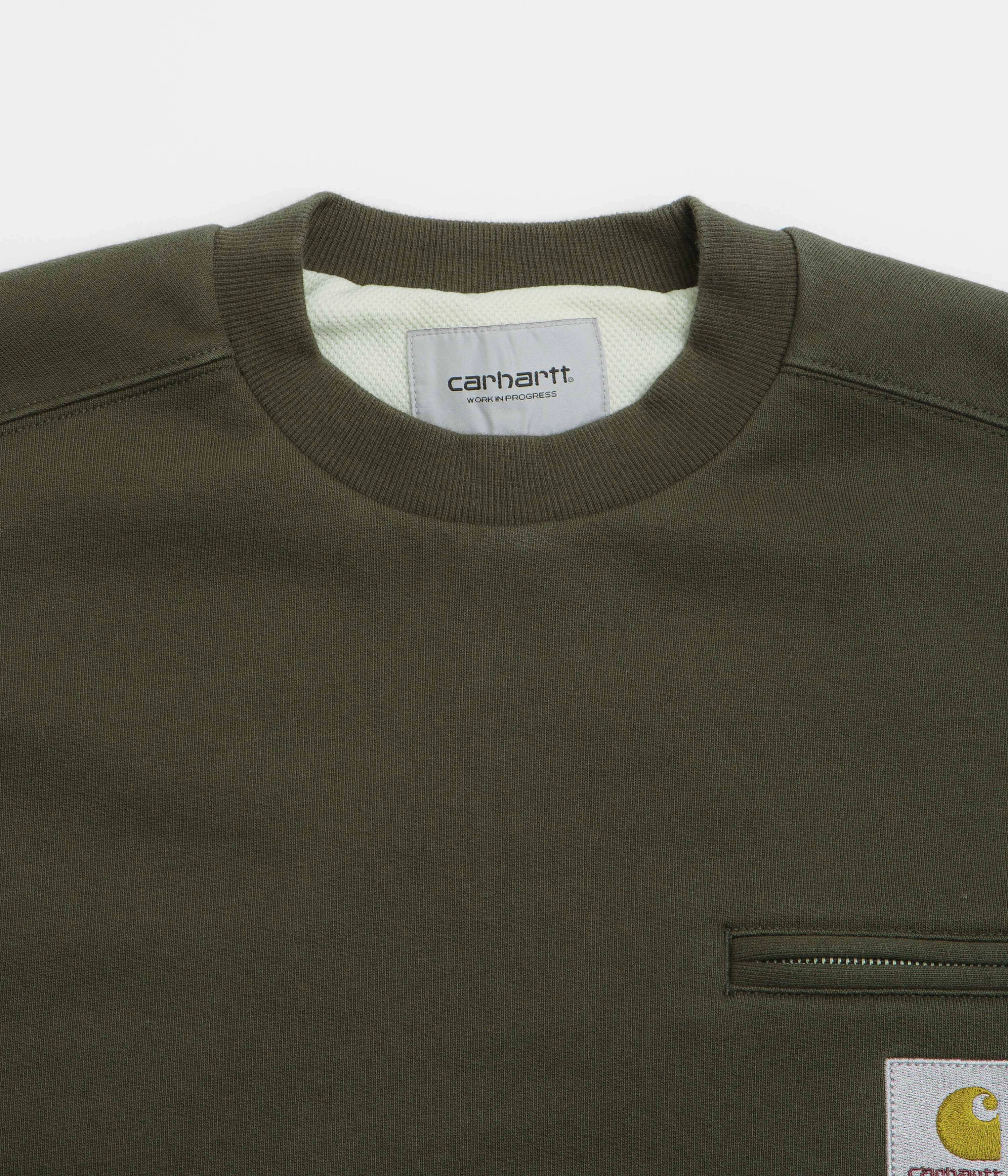 Winter Knit Layer Carhartt Detroit Crewneck Sweatshirt - Olive