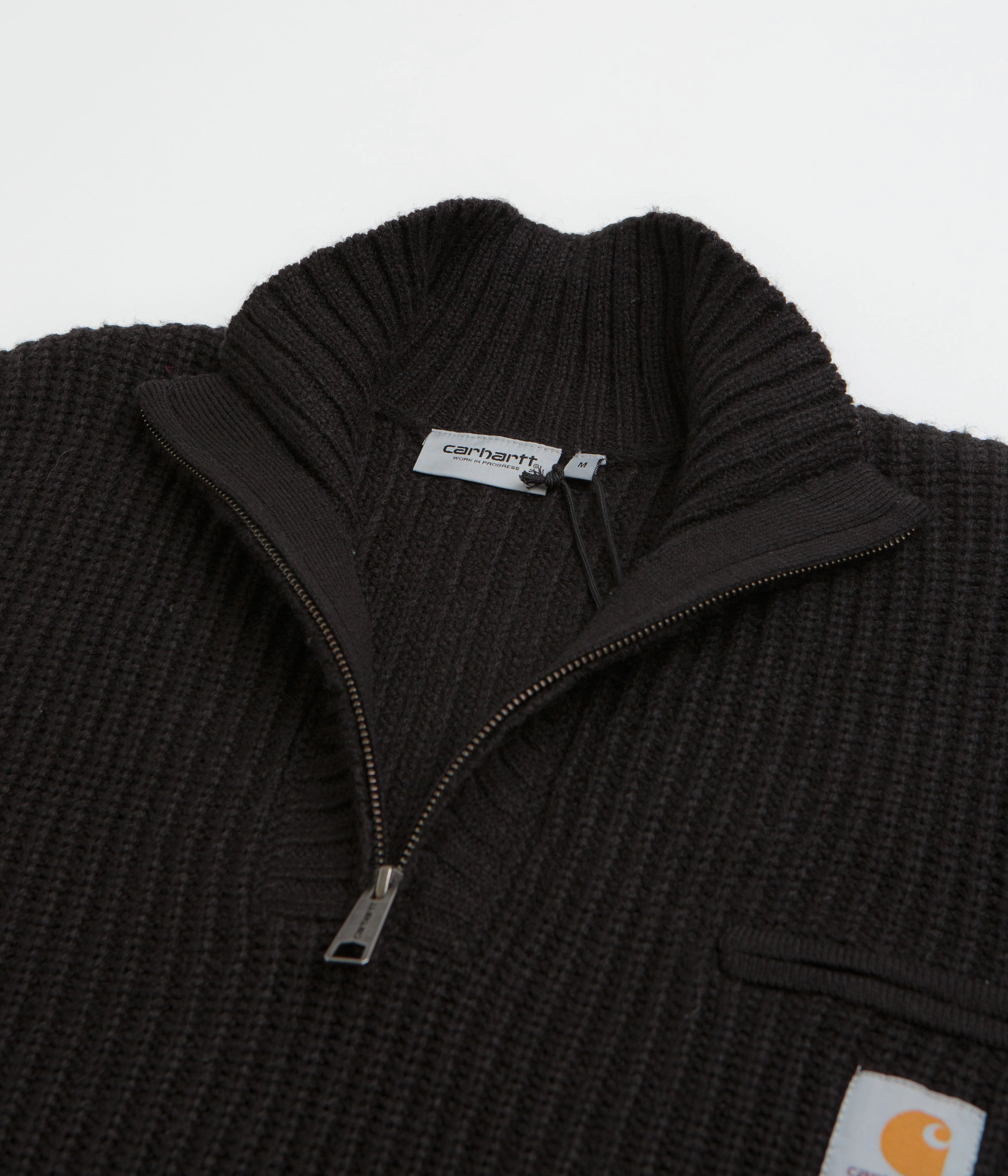 Classic Crew Neck Carhartt Detroit Half Zip Sweatshirt - Black
