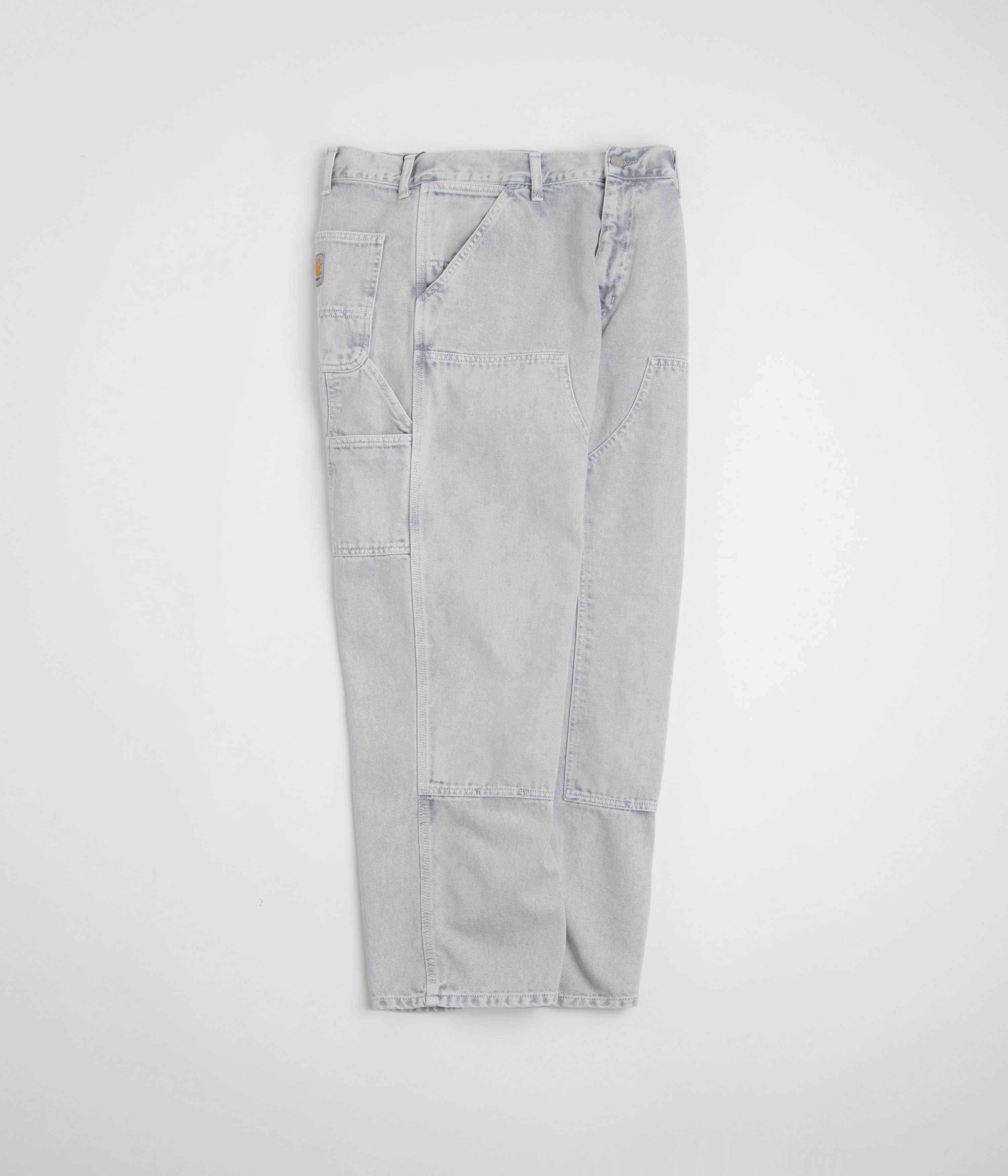 Carhartt Double Knee Denim Pants - Black Chalk Wash Breath Friendly Full Flex