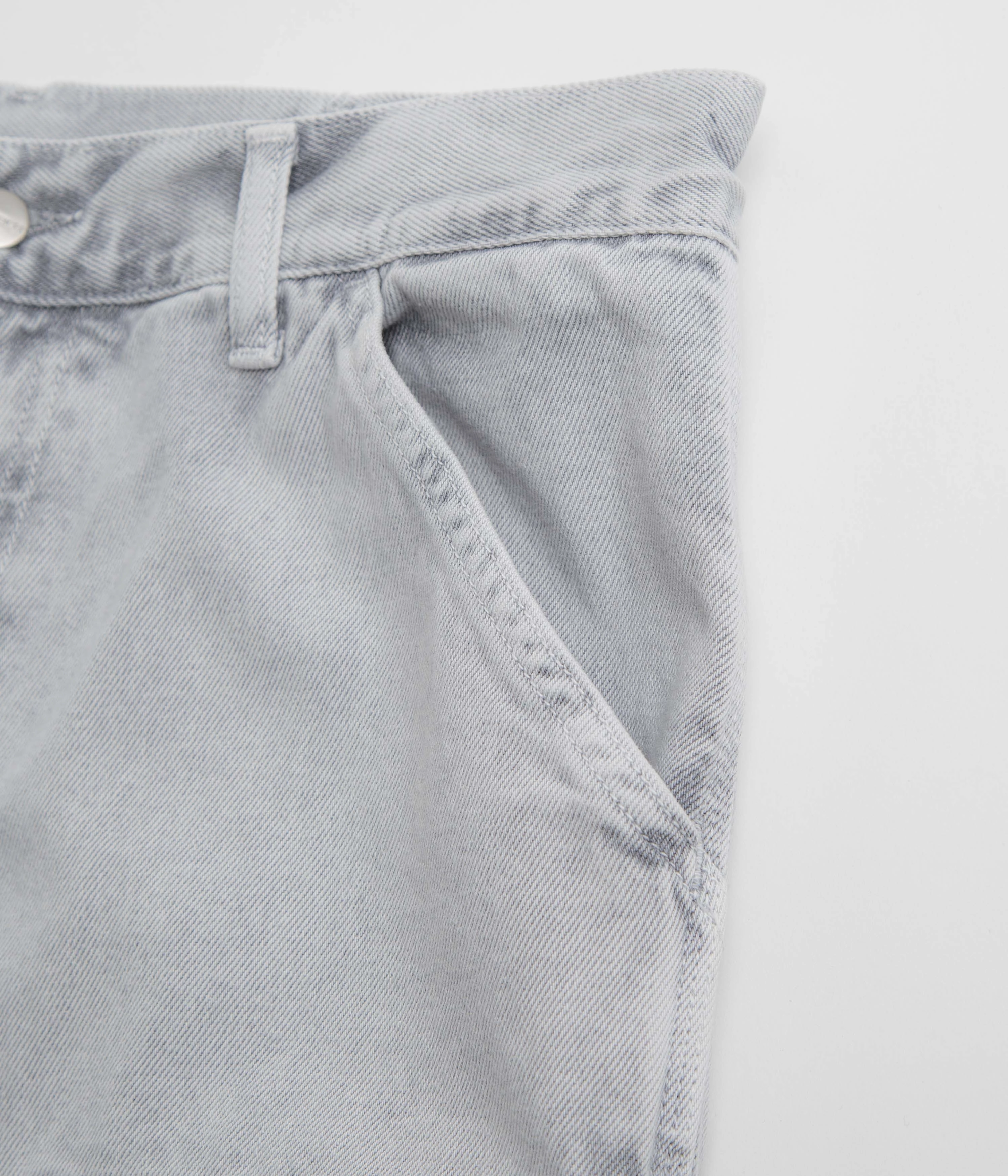 Sweat Resistant Stylish Cut Carhartt Double Knee Denim Pants - Black Chalk Wash