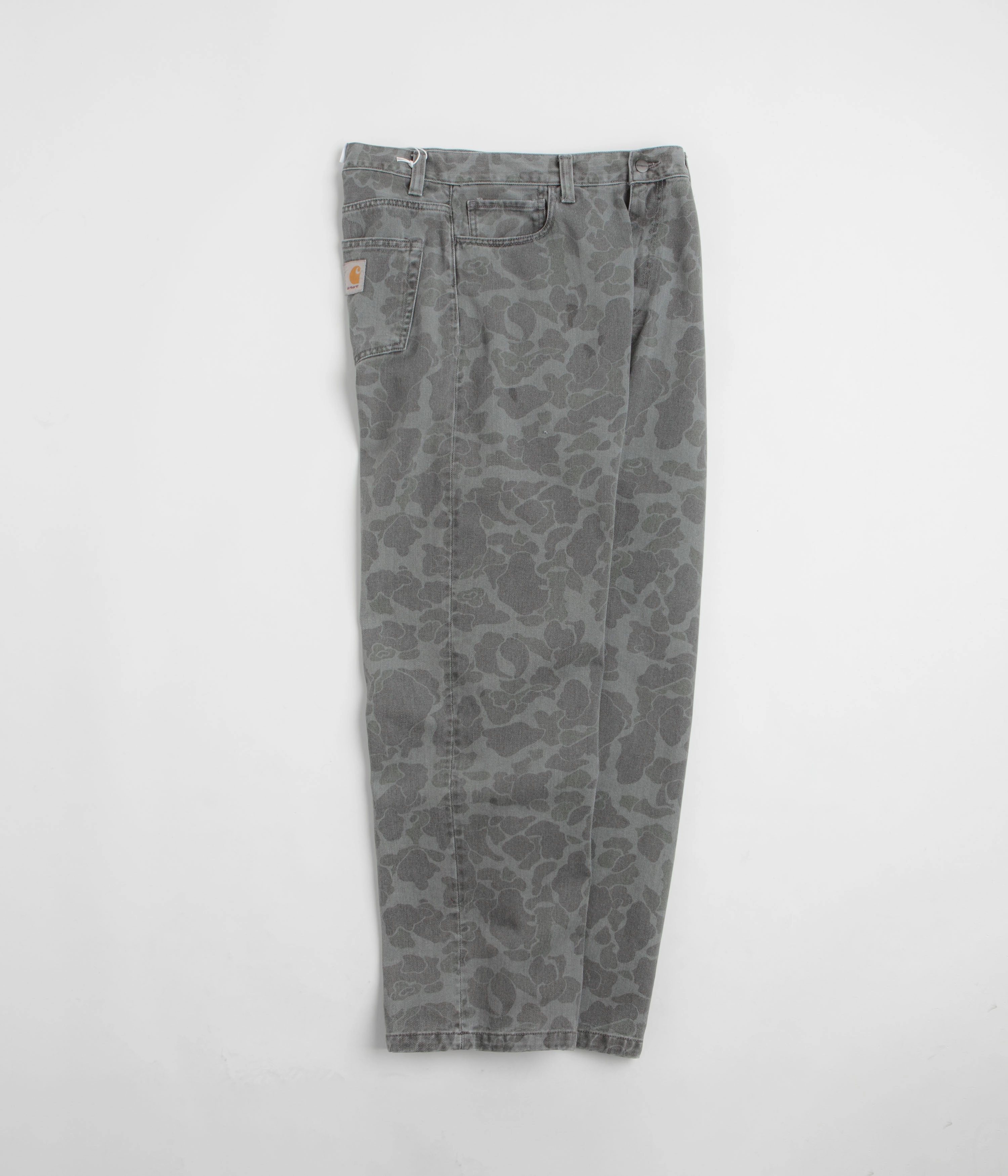 Roll-up style High Waist Stretch Carhartt Duck Landon Pants - Camo Duck / Black Heavy Bleached