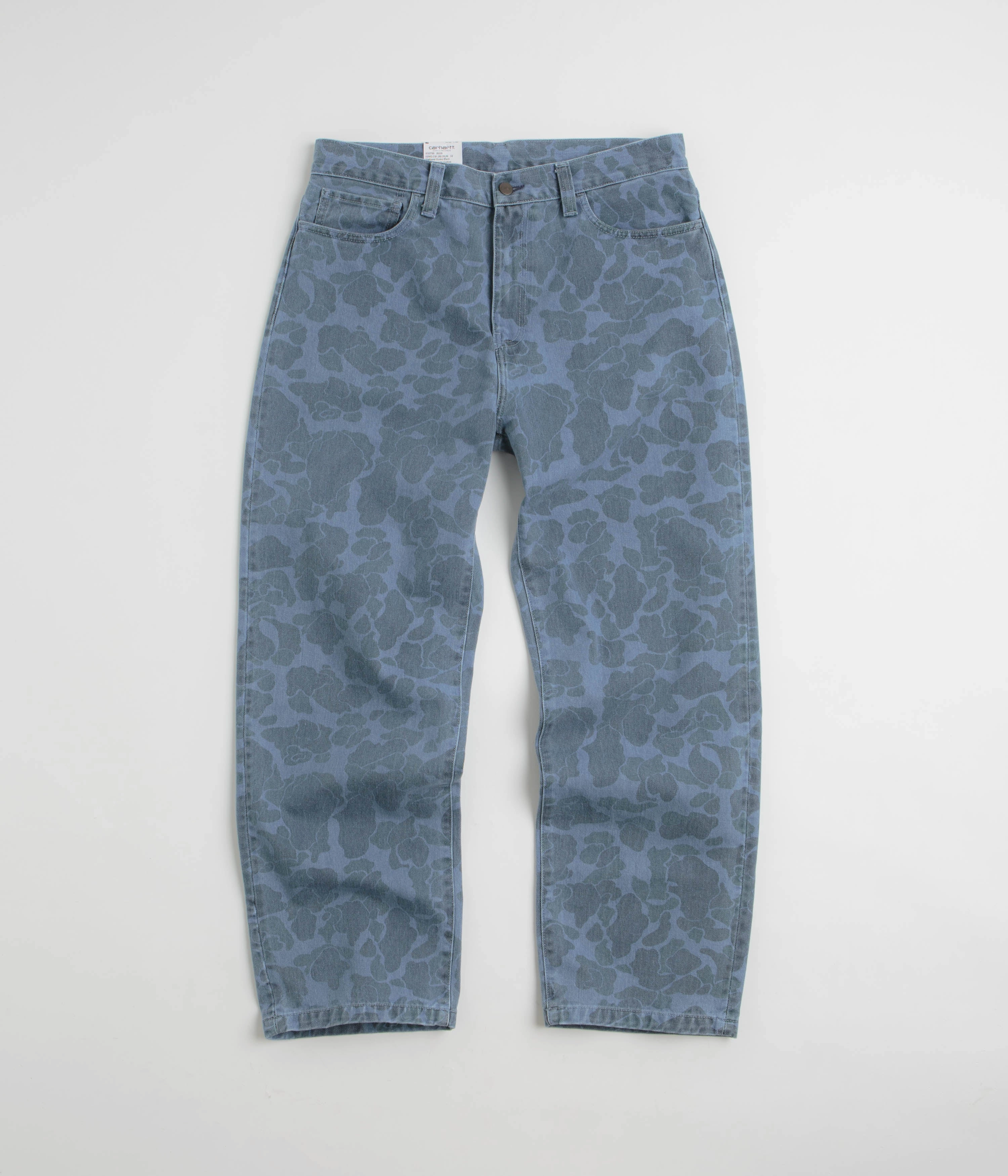 Modern Relaxed Basic Stretch Carhartt Duck Landon Pants - Camo Duck / Blue Bleached