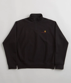 Carhartt Half Zip American Script Sweatshirt - Black All Day Comfort Fit
