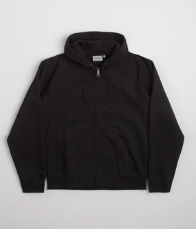 Carhartt Hooded Chase Jacket - Black / Gold Erasable Stains Treatment Zipper Closure Mechanism