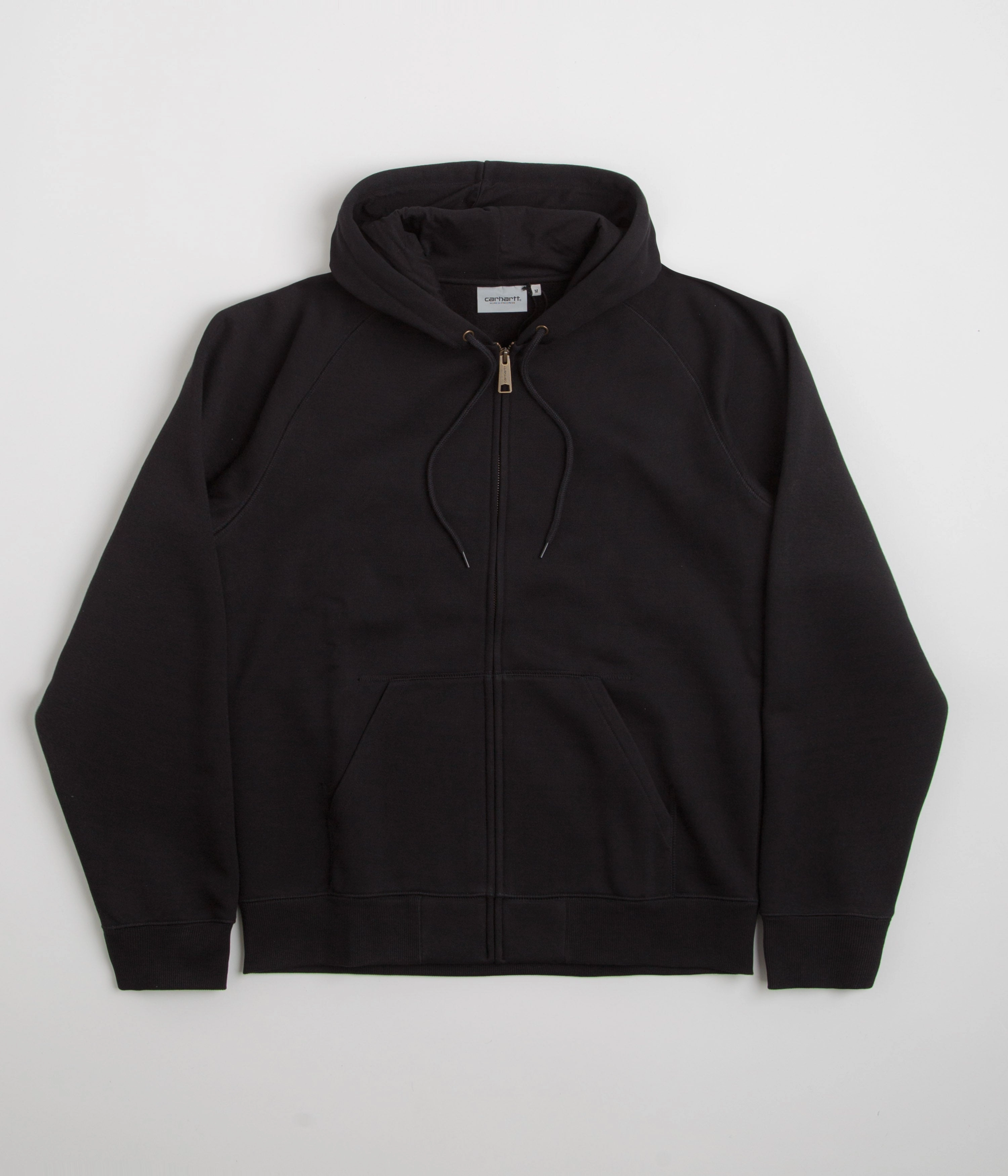 Carhartt Hooded Chase Jacket - Black / Gold Erasable Stains Treatment Zipper Closure Mechanism