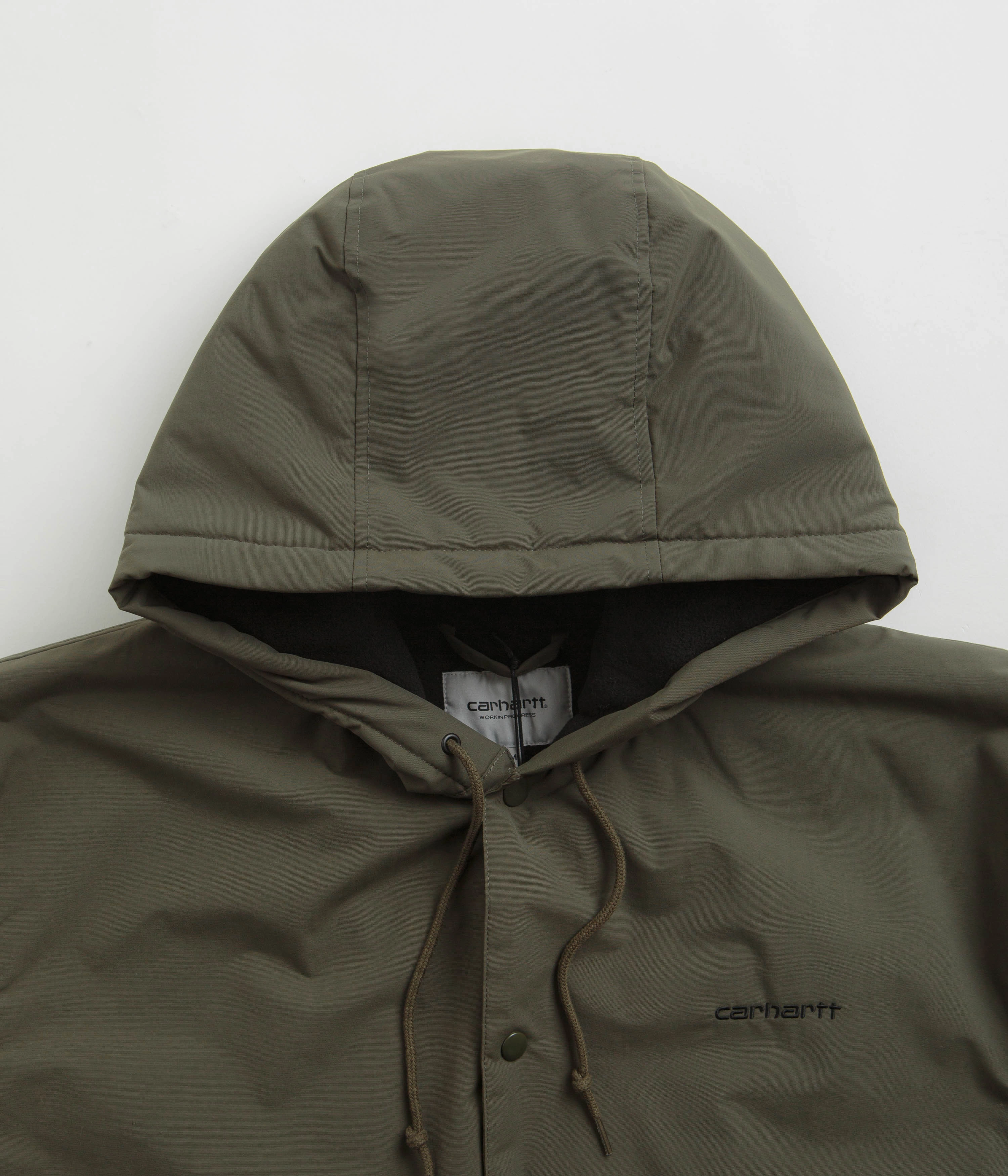 Hypoallergenic Fabric Blend Carhartt Hooded Coach Jacket - Cypress / Black