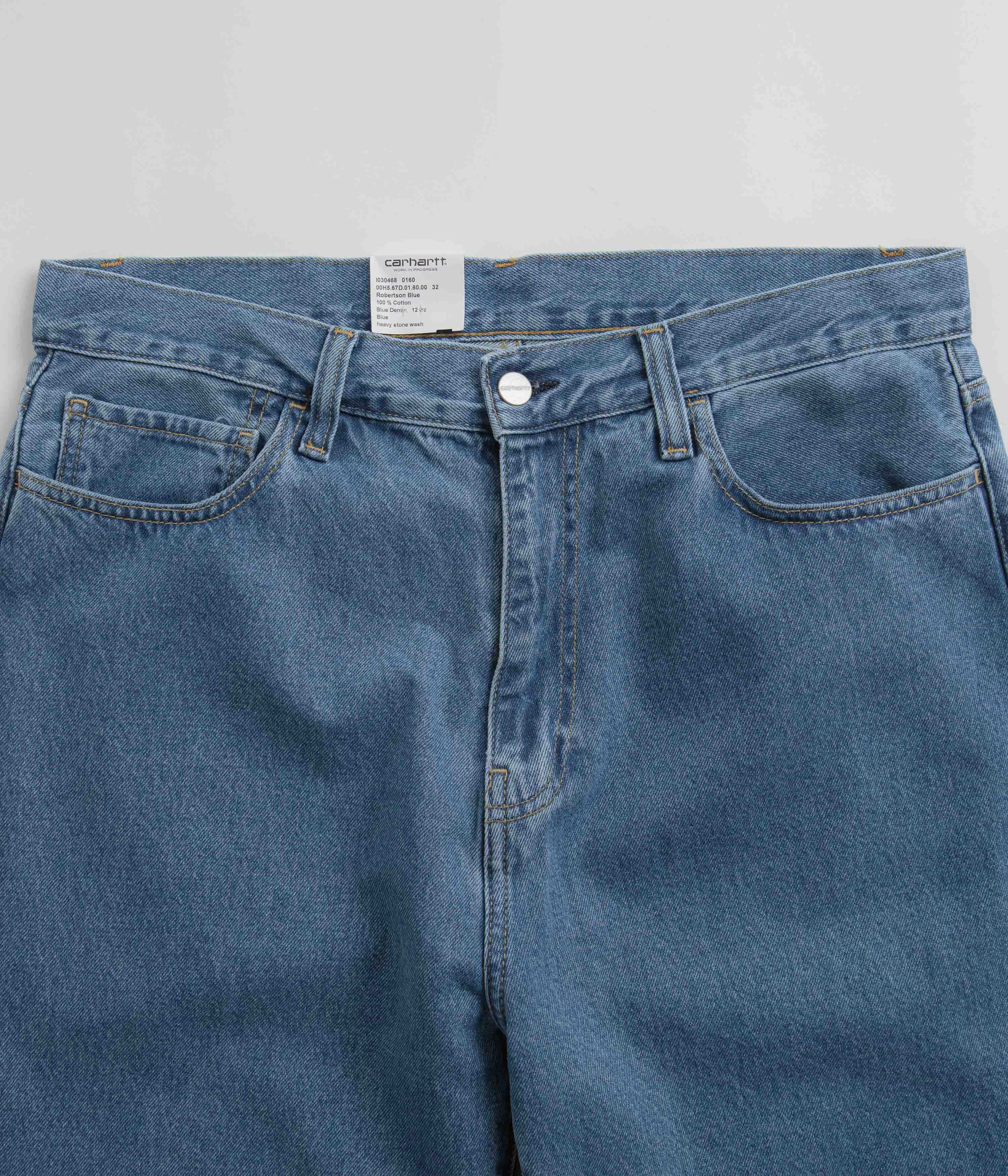 Carhartt Landon Pants - Blue Heavy Stone Washed Wide fit