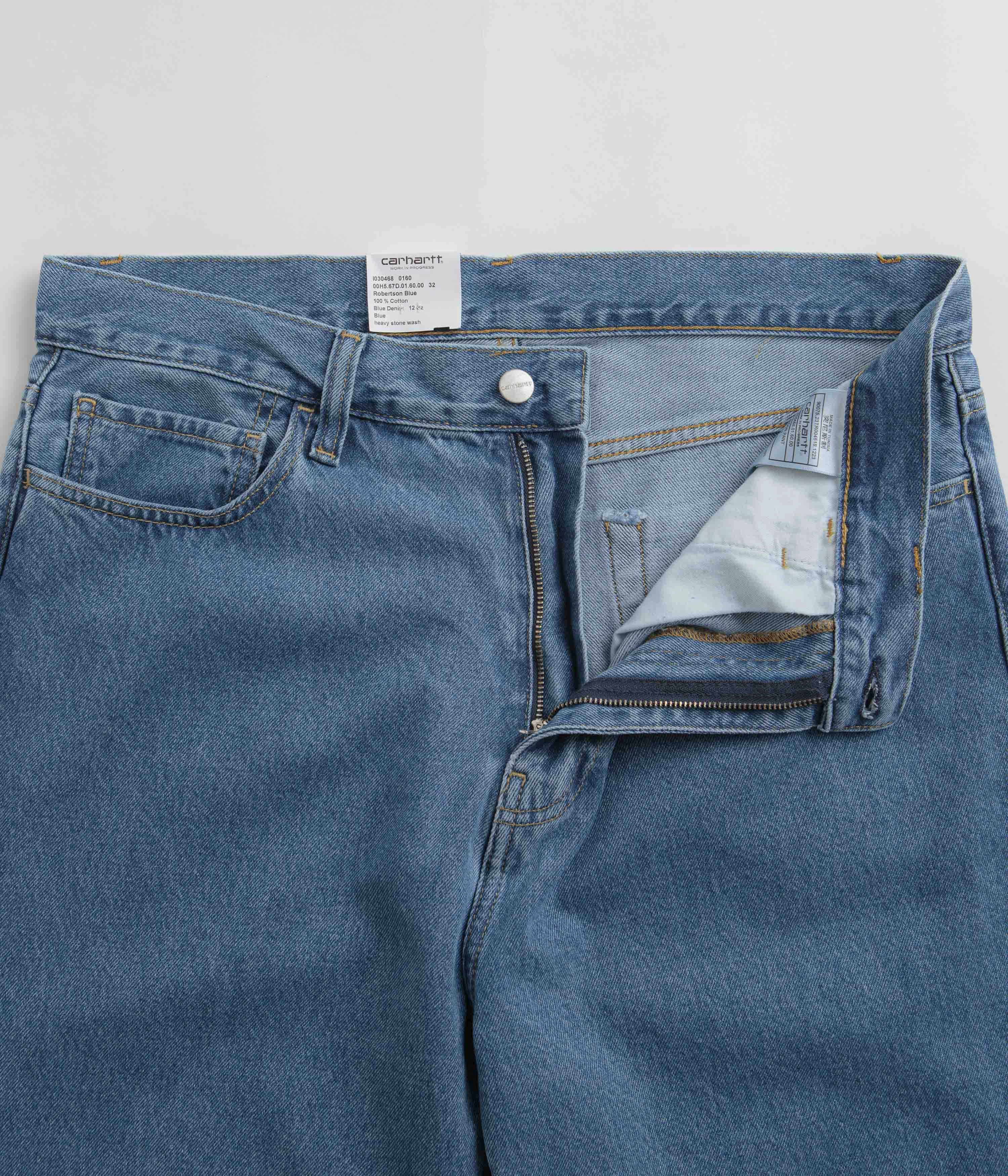 Organic Cotton SoftCottonBlend Carhartt Landon Pants - Blue Heavy Stone Washed