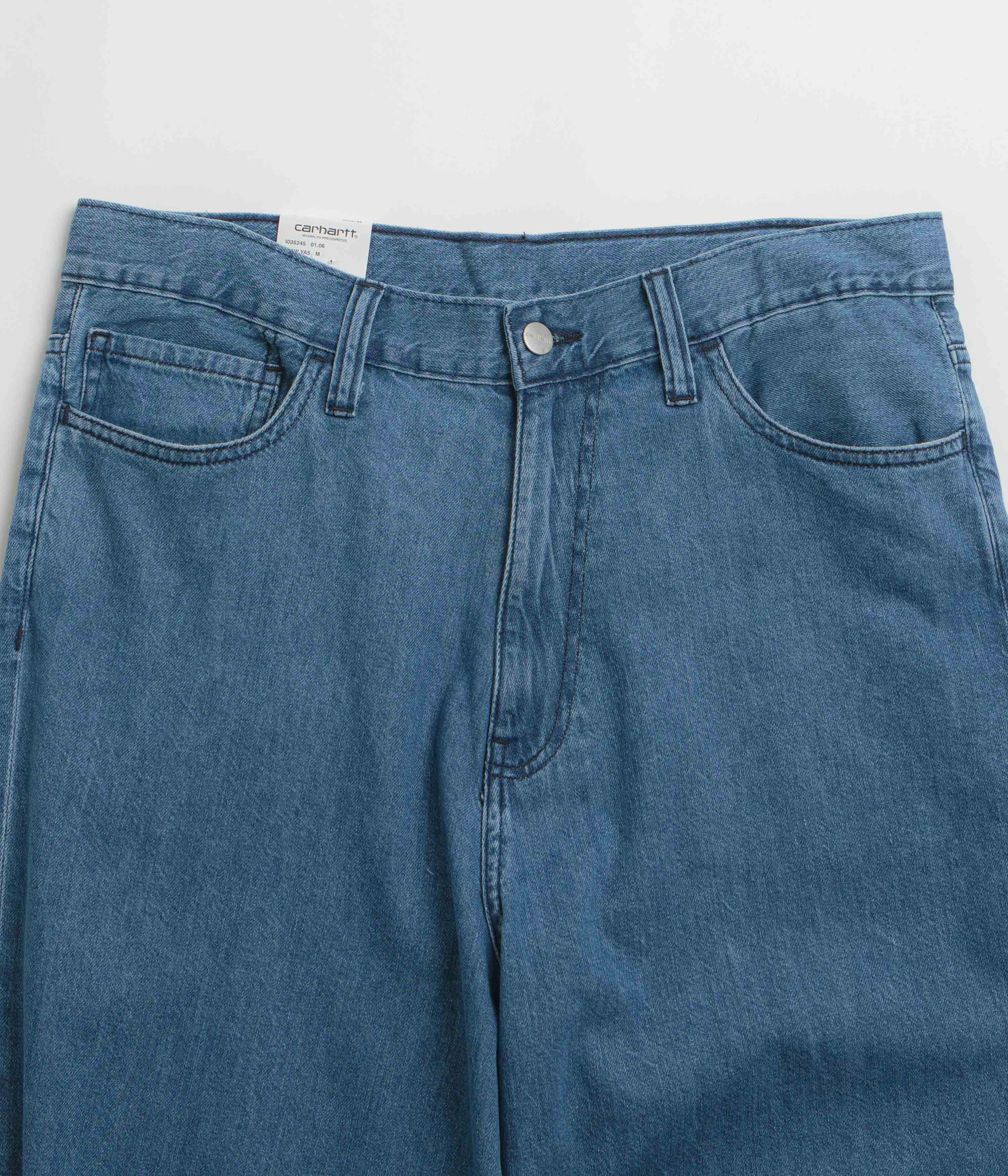 Zip Pocket Adjustable Belt Loops Carhartt Lucas Pants - Blue Stone Washed