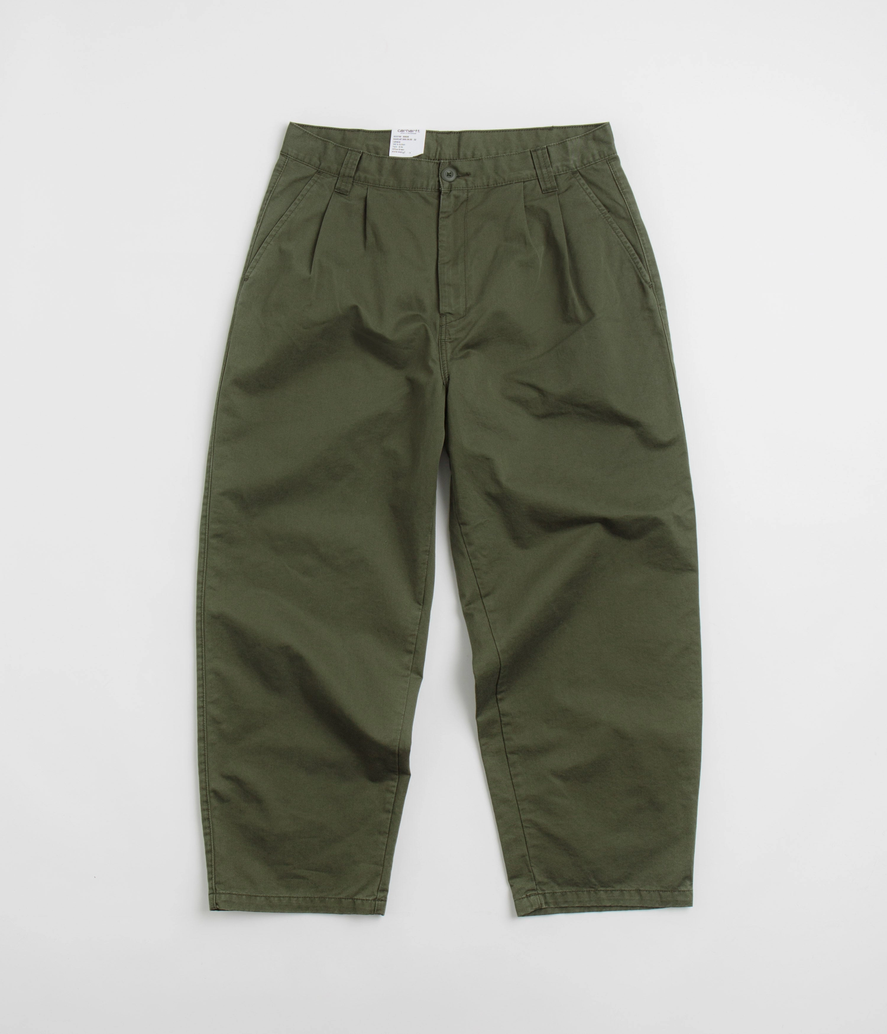 Carhartt Merrick Pants - Stone Washed Office Green ripstop fabric Flexible Waist
