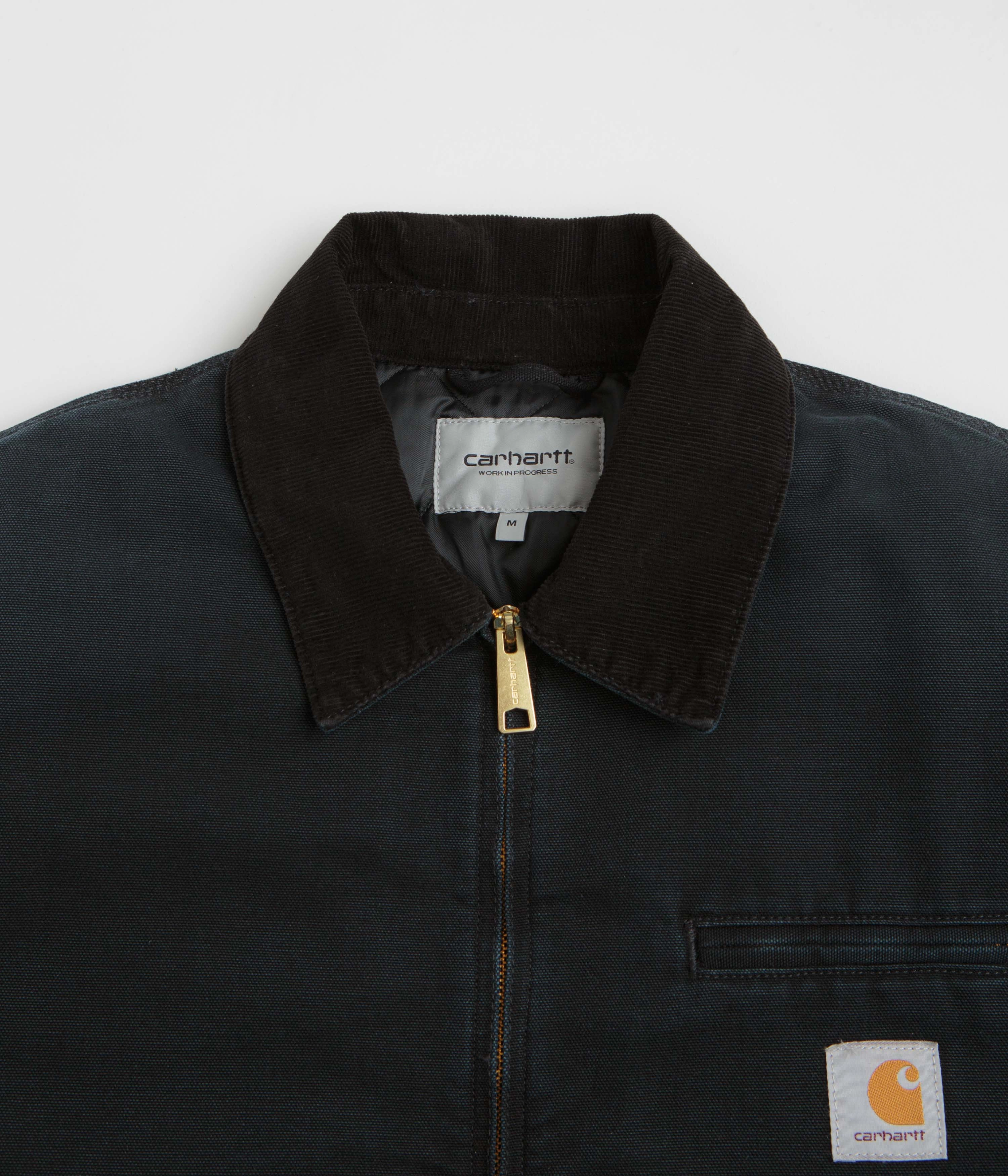Carhartt OG Detroit Jacket - Black / Black Stone Canvas Relaxed Daily Style Temperature Regulating Fabric