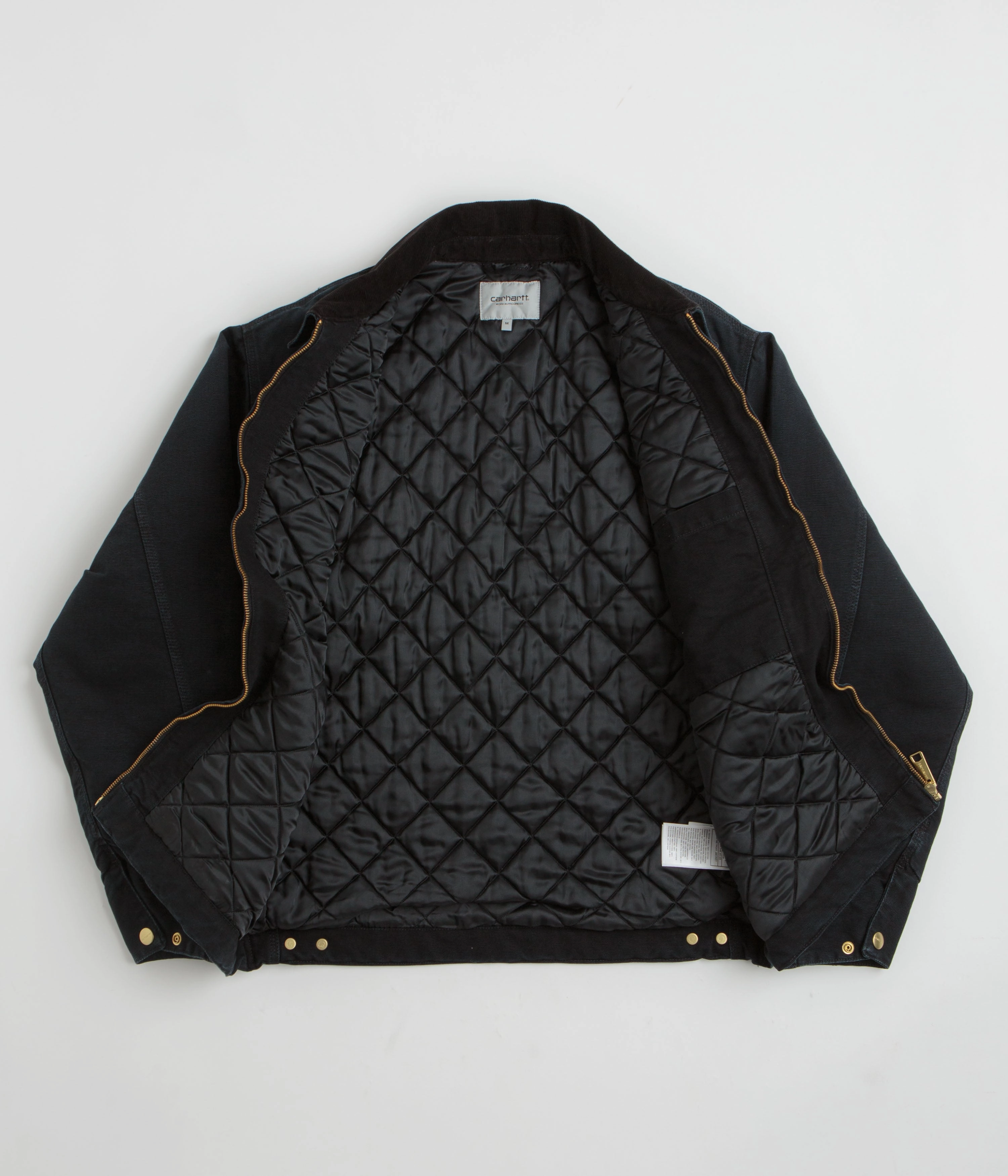 MultiPocketLayout Anti Static Inner Layer Carhartt OG Detroit Jacket - Black / Black Stone Canvas