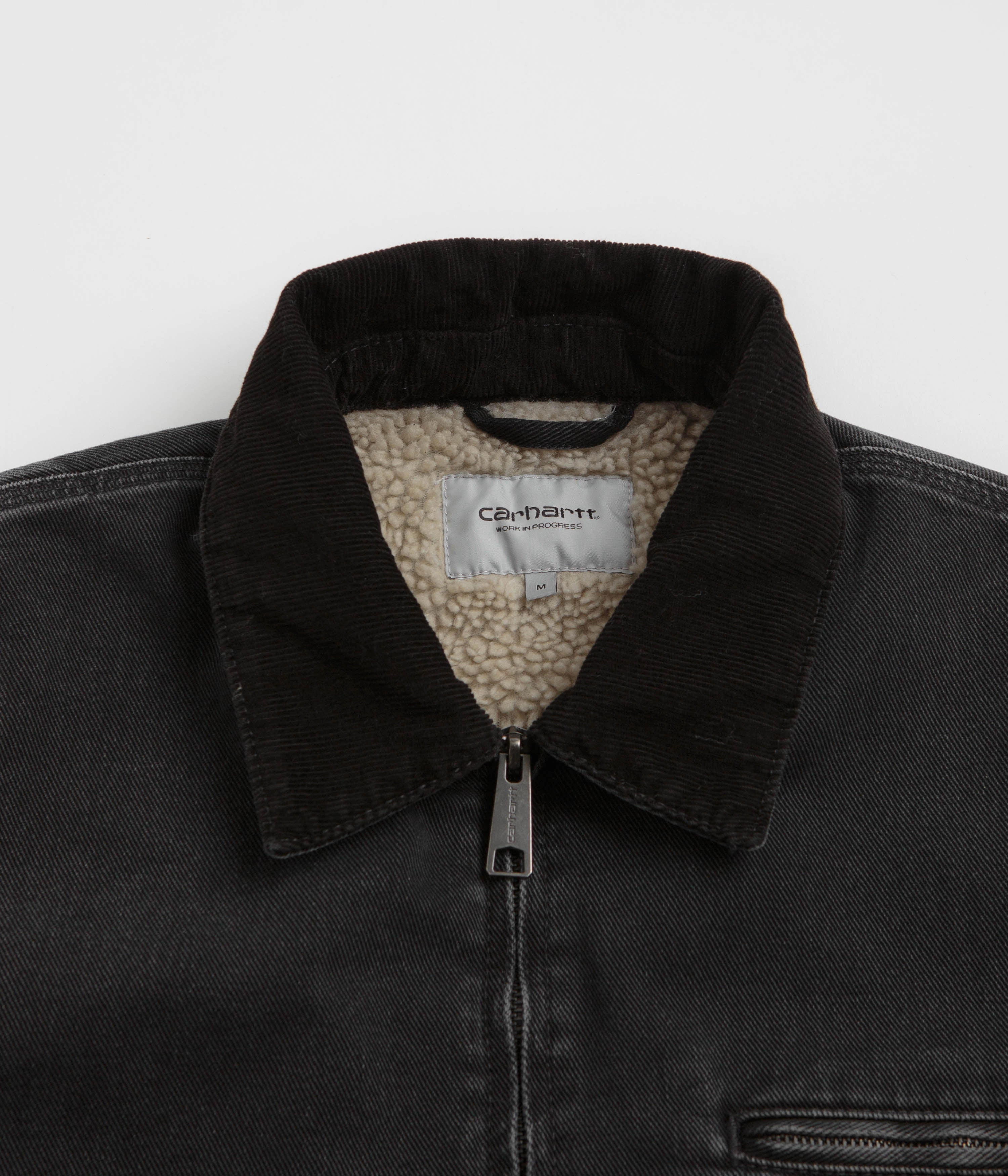 Carhartt OG Detroit Jacket - Black / Black Stone Washed Detachable Layers Quick Access Hidden Pockets