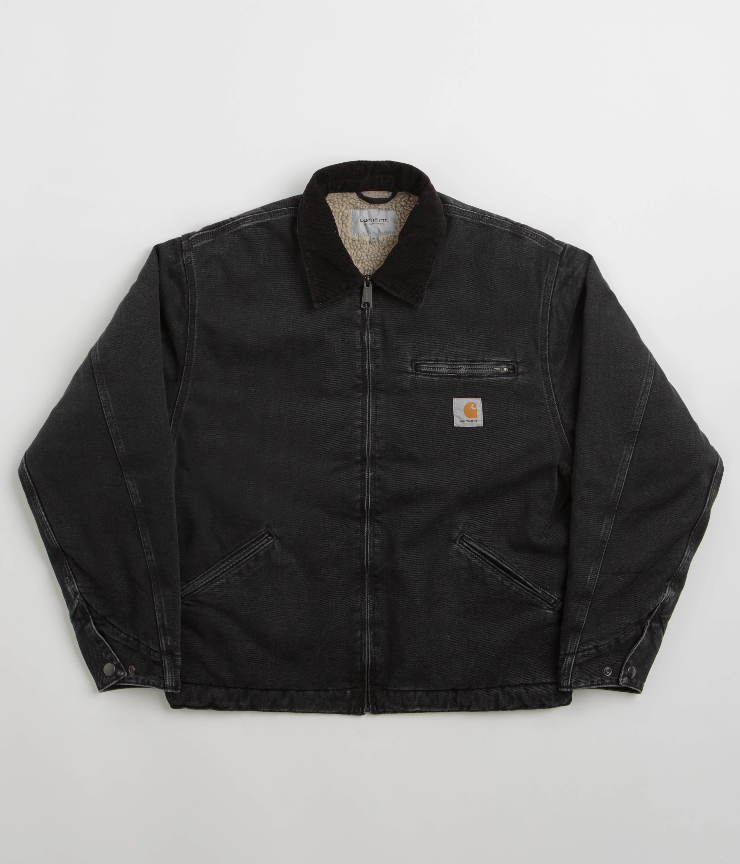 Eco Friendly Padding Advanced Insulation Carhartt OG Detroit Jacket - Black / Black Stone Washed