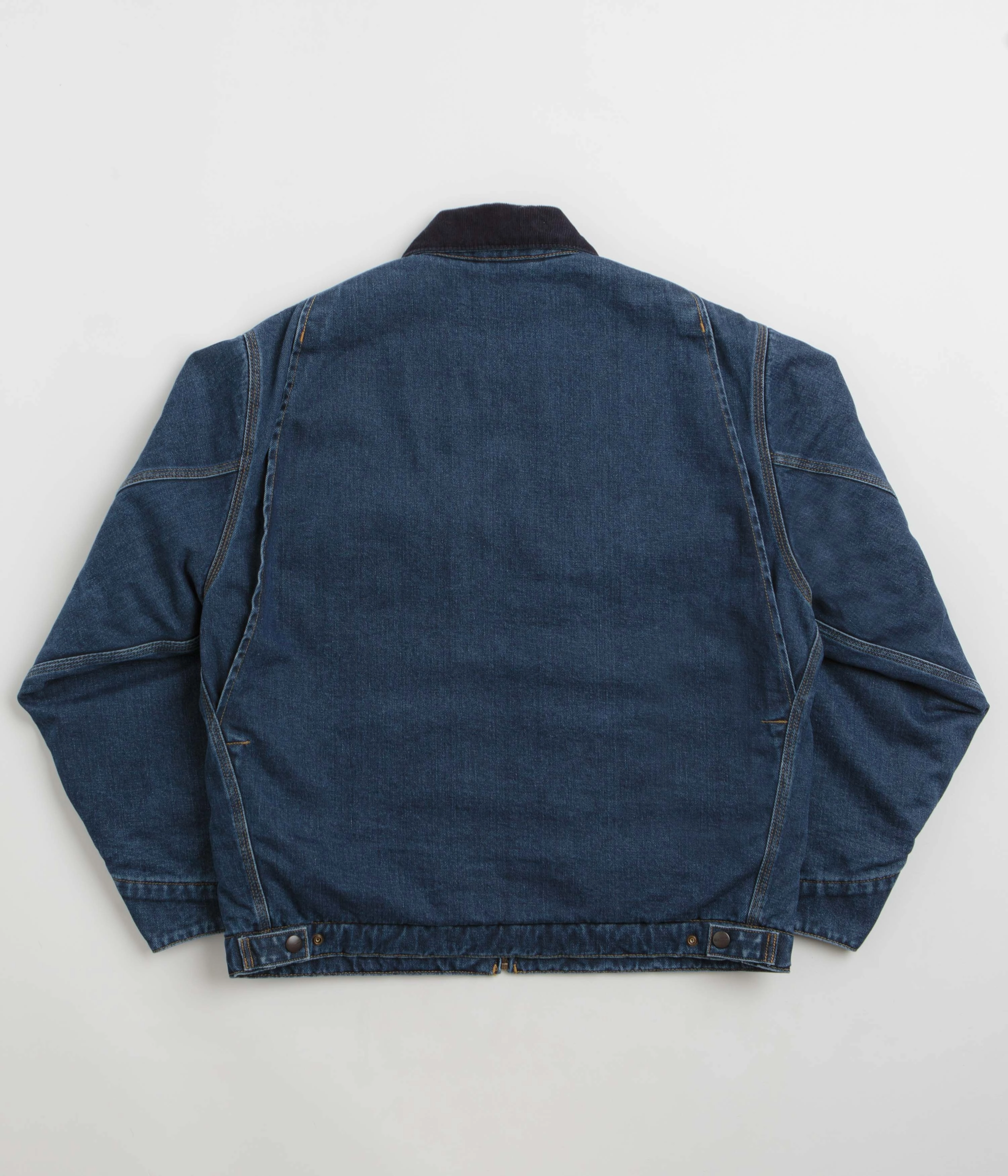 Soft Texture Carhartt OG Detroit Jacket - Blue / Dark Navy Stone Washed