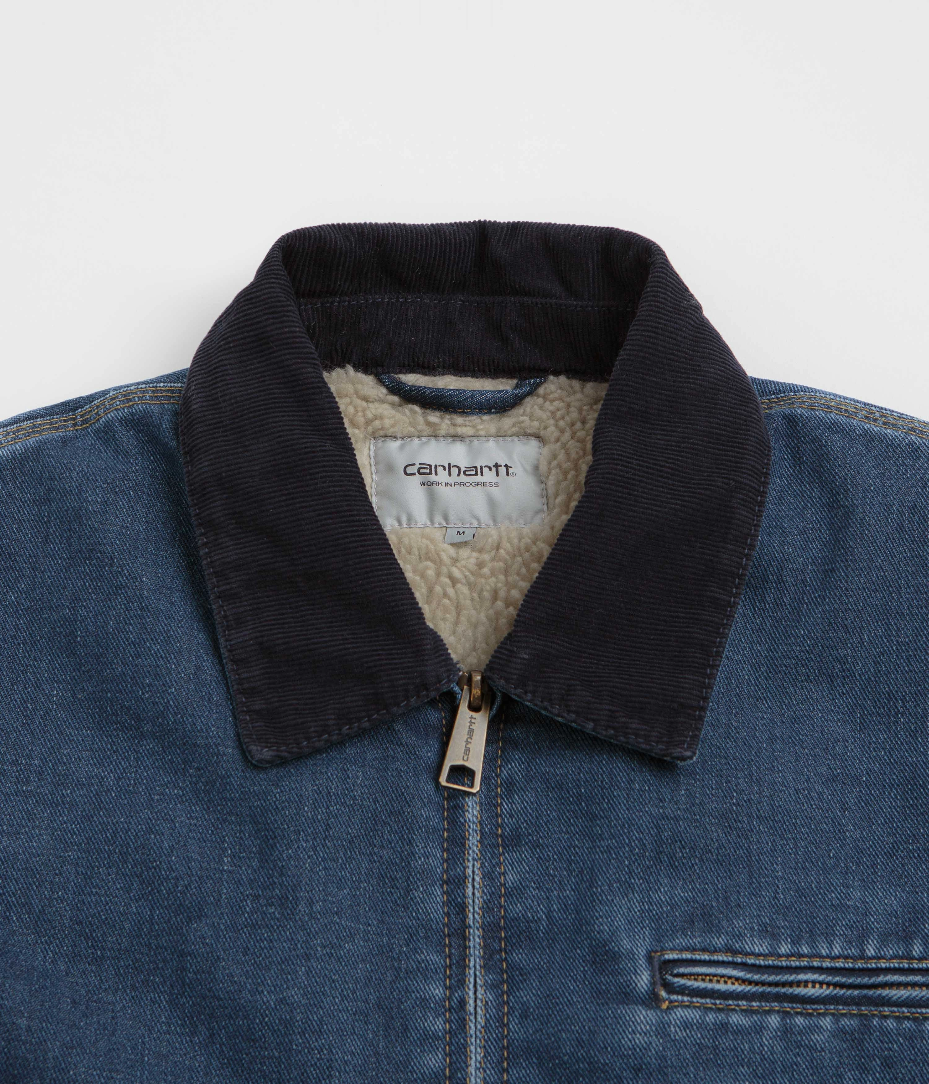 Carhartt OG Detroit Jacket - Blue / Dark Navy Stone Washed Bonded Collars