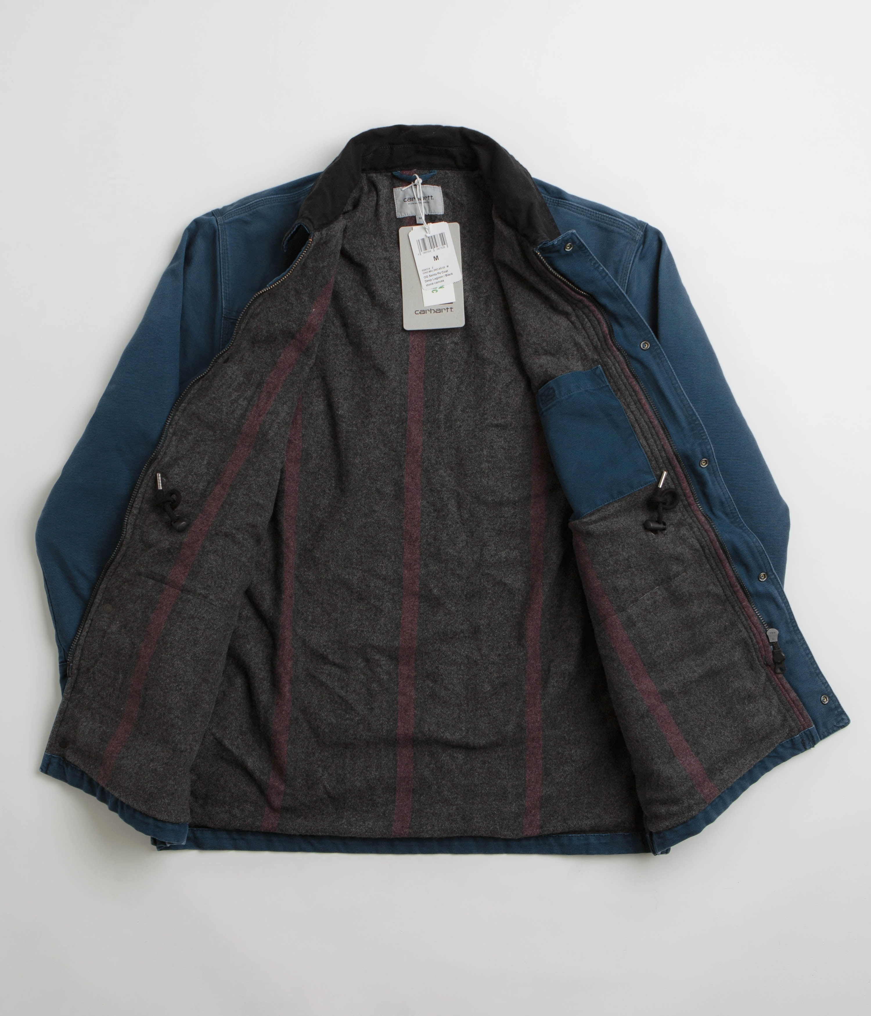 Carhartt OG Santa Fe Coat - Deep Lagoon / Black Stone Easy Care Finish Minimal Aesthetic