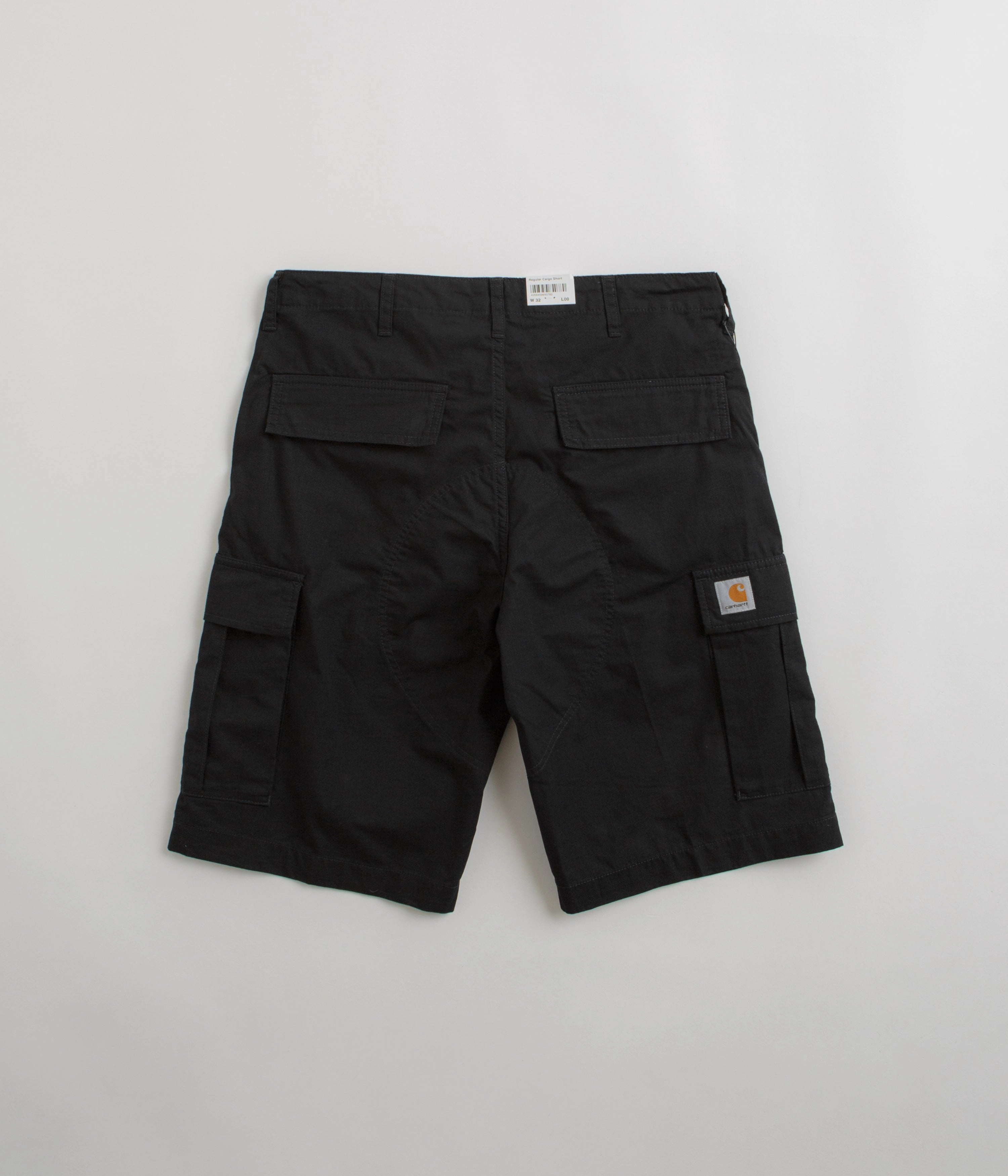 Carhartt Regular Cargo Shorts - Black Light Motion Fit Compression Fit