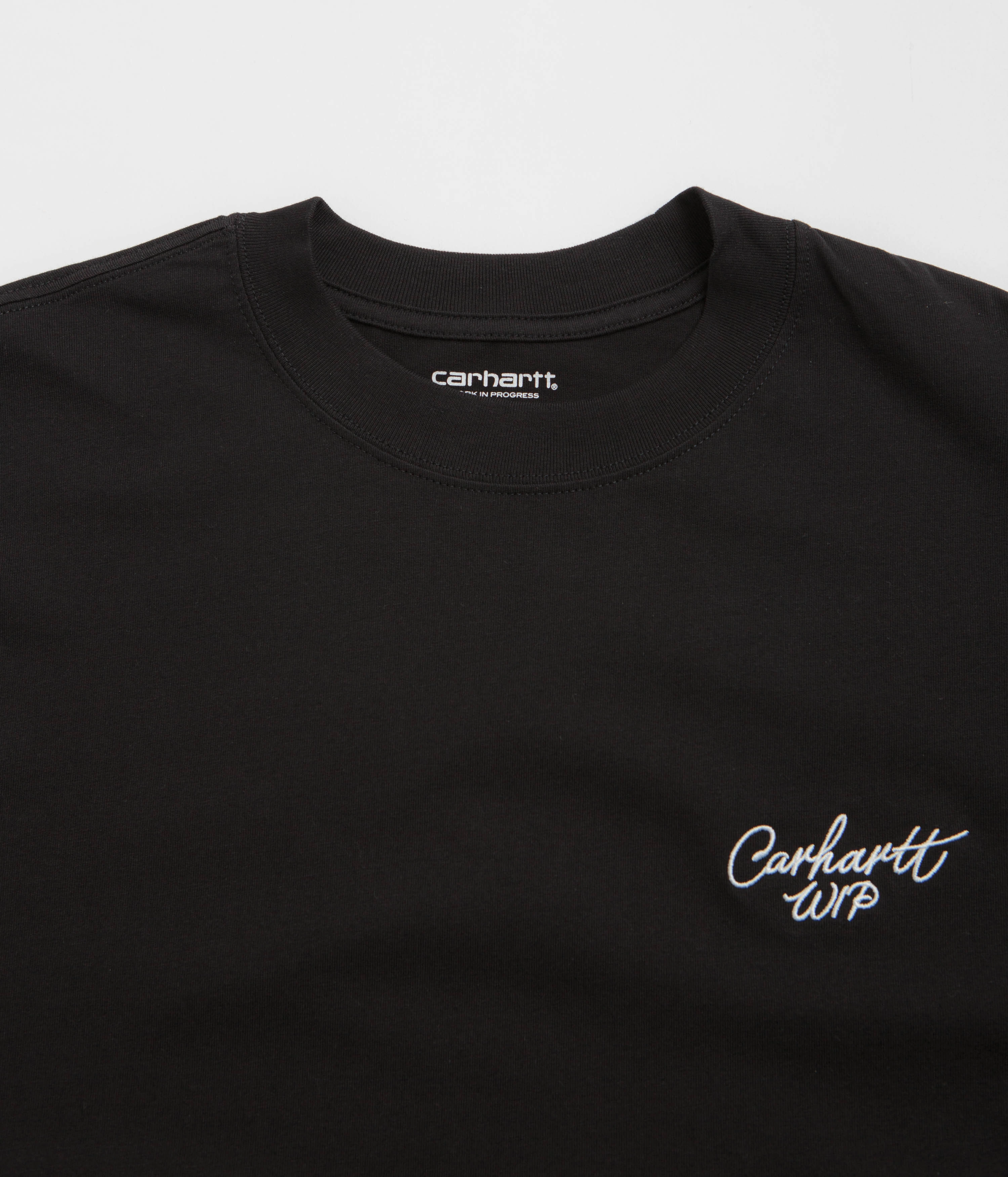 Carhartt Signature Script T-Shirt - Black / White Chic Style Trend cotton material