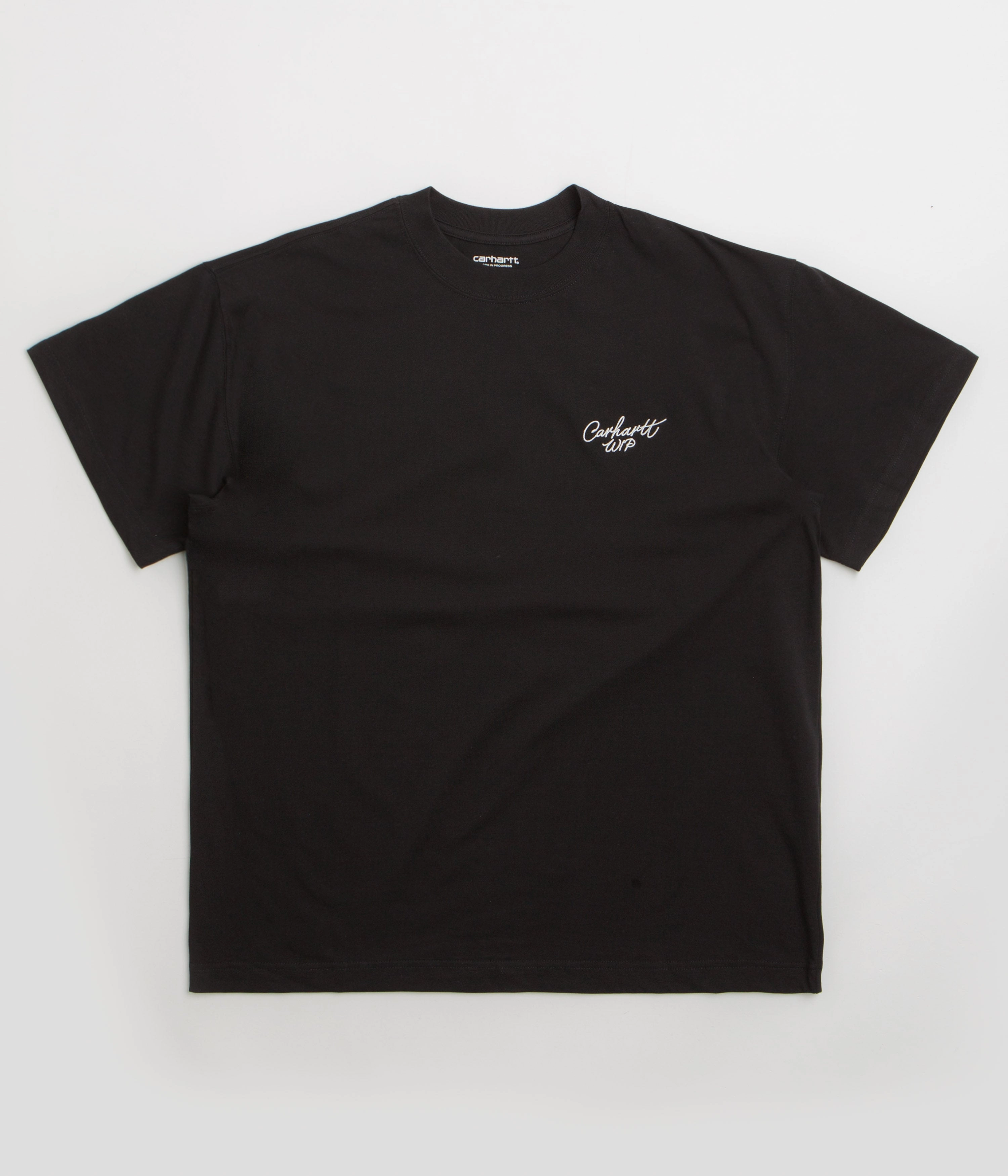 Carhartt Signature Script T-Shirt - Black / White Relaxed fit style Thermal Regulation Layer