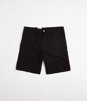 Carhartt Single Knee Shorts - Black Rinsed High-waisted