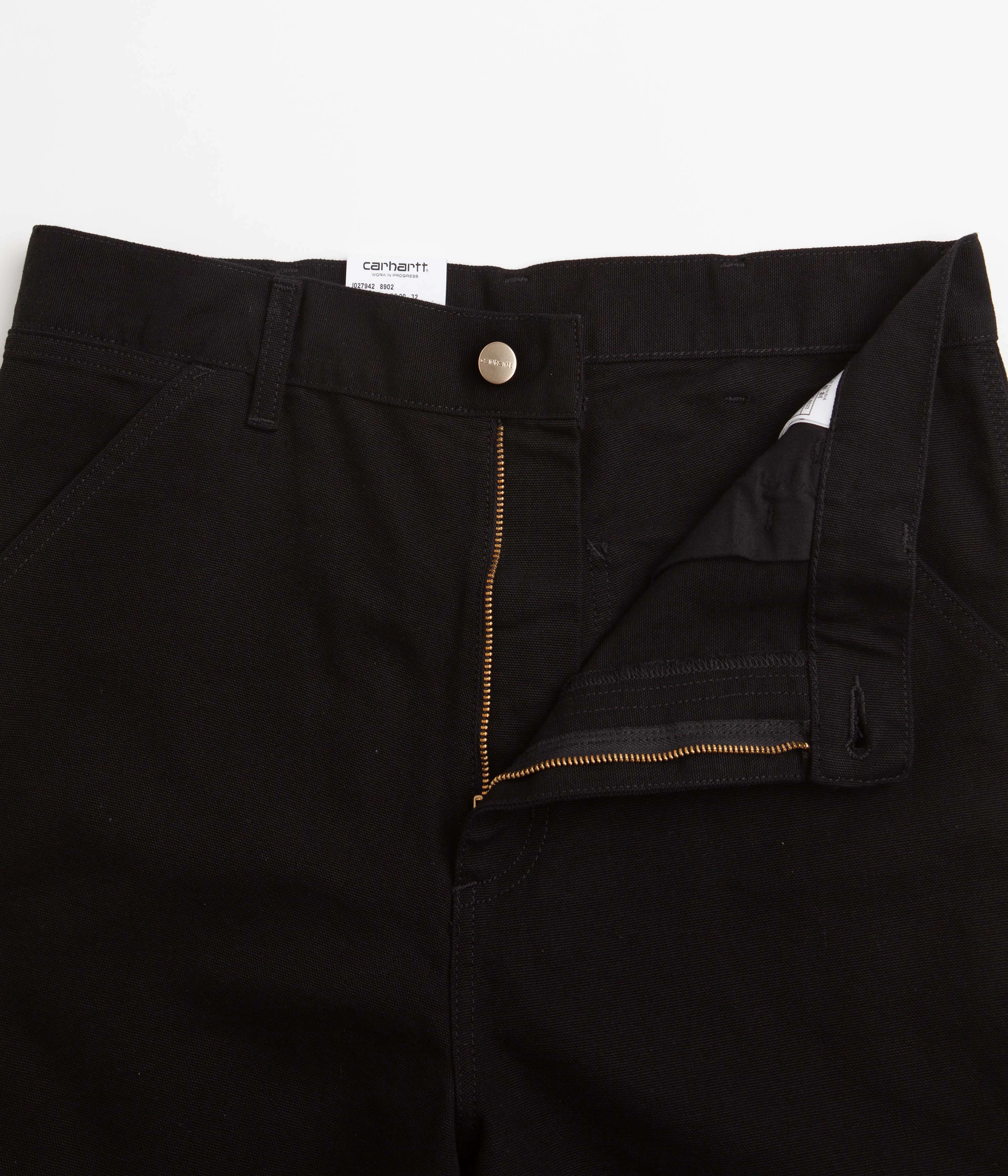 Tapered leg No Chafe Carhartt Single Knee Shorts - Black Rinsed
