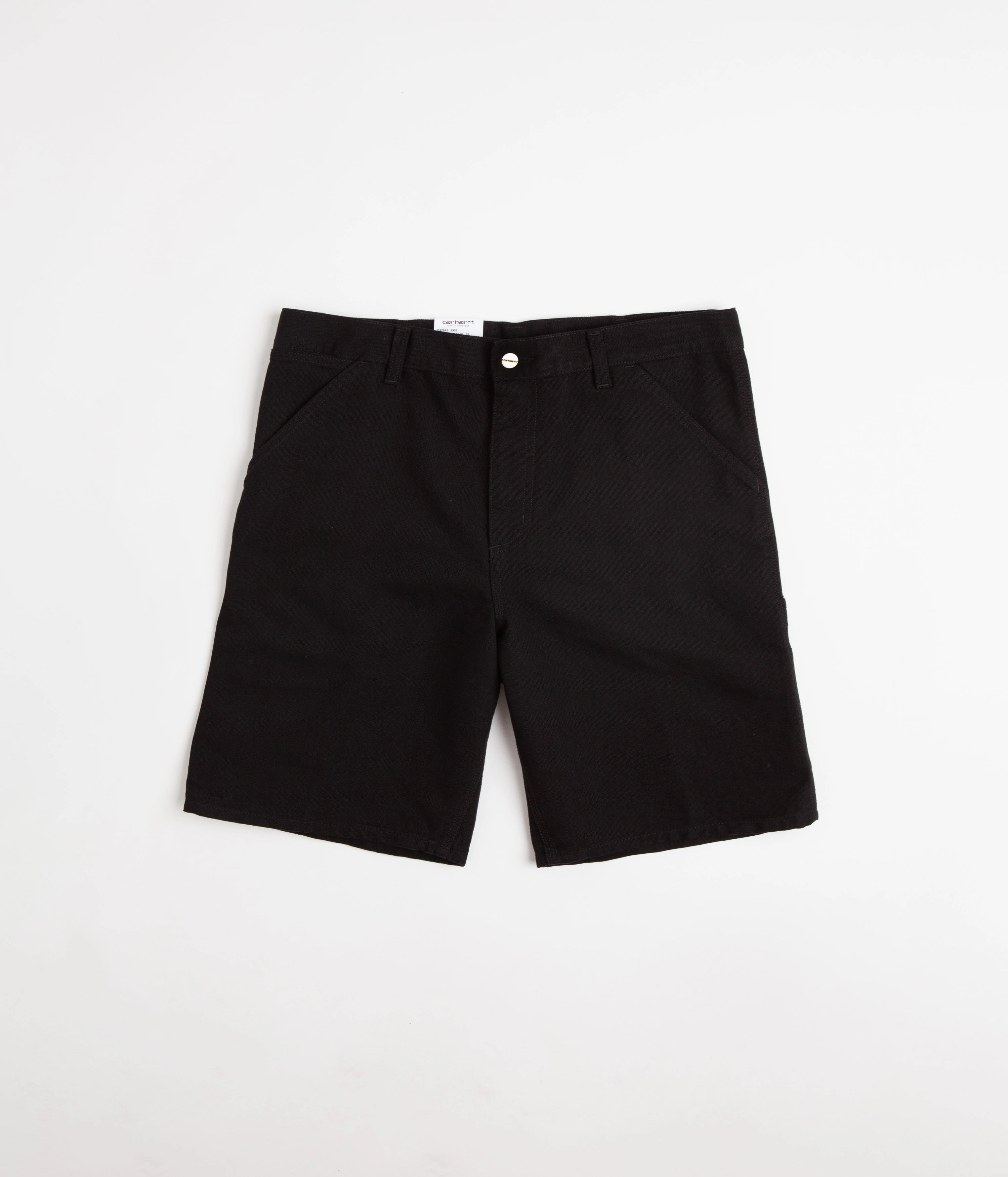 Carhartt Single Knee Shorts - Black Rinsed High-waisted
