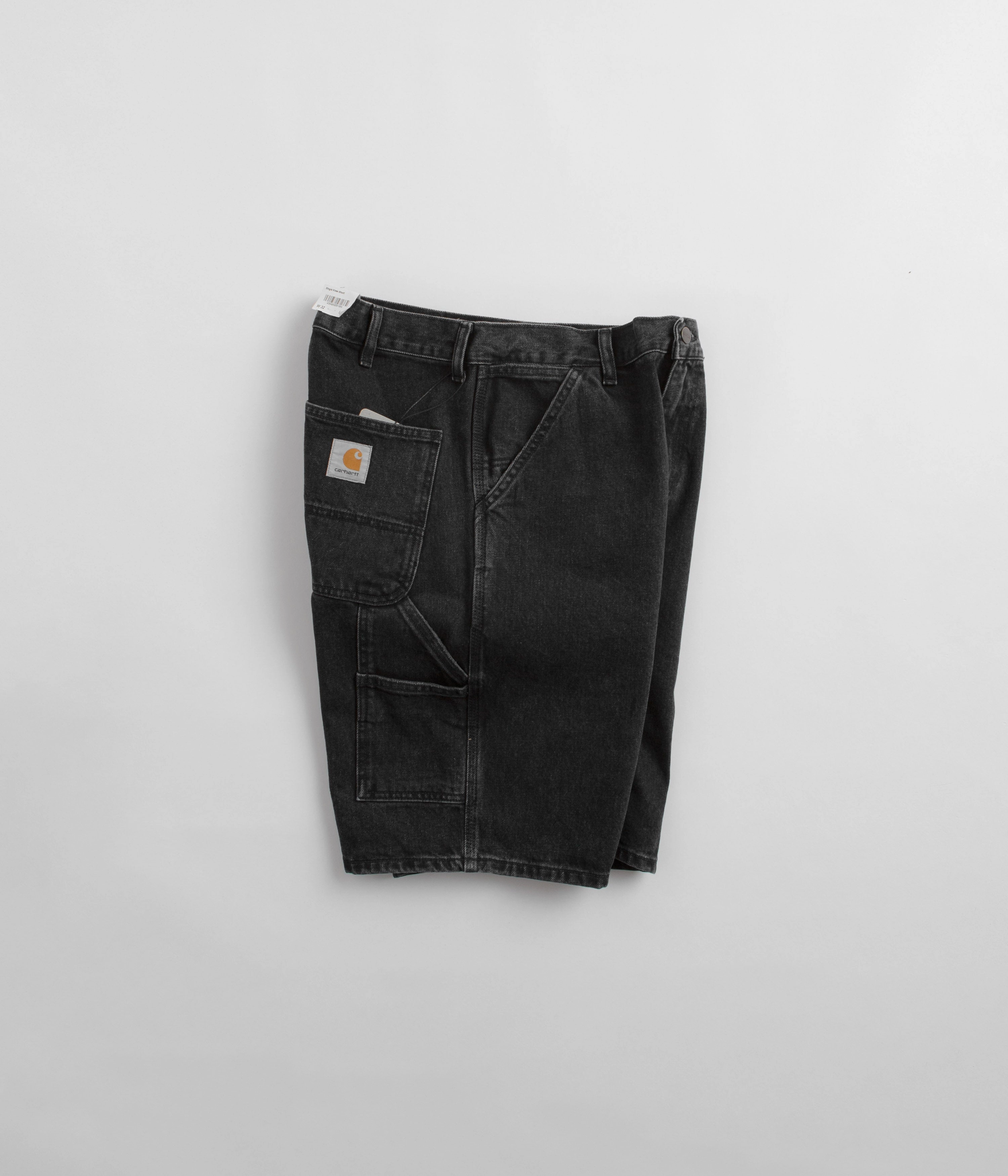 Carhartt Single Knee Shorts - Black Stone Washed Breathable mesh lining earthy shades