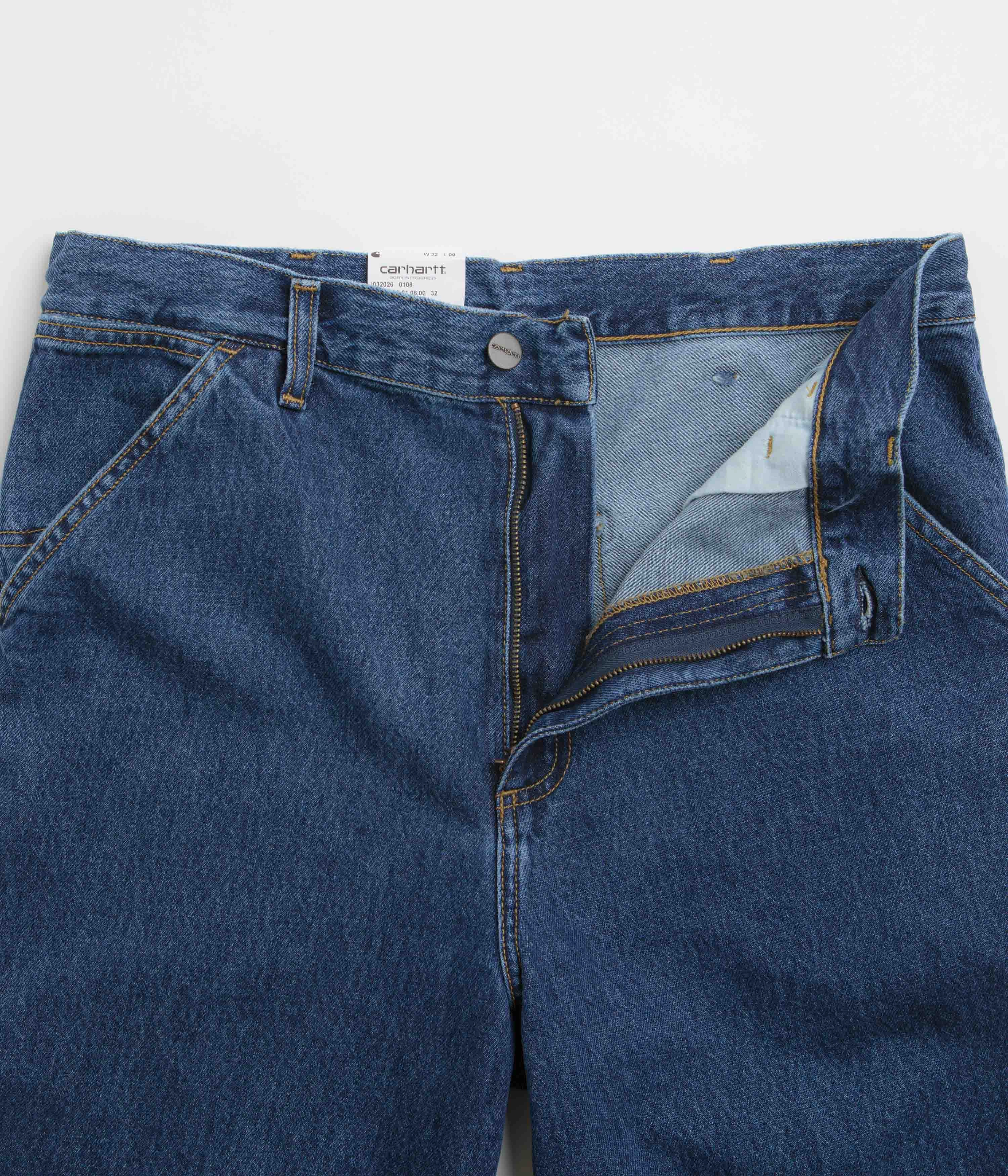 t shirt Casual Flex Fit Carhartt Single Knee Shorts - Stone Washed Blue