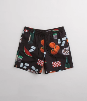 Carhartt Slater Swim Trunks - Isis Maria Dinner Print / Black Cool Basic WrinkleFreeFabric